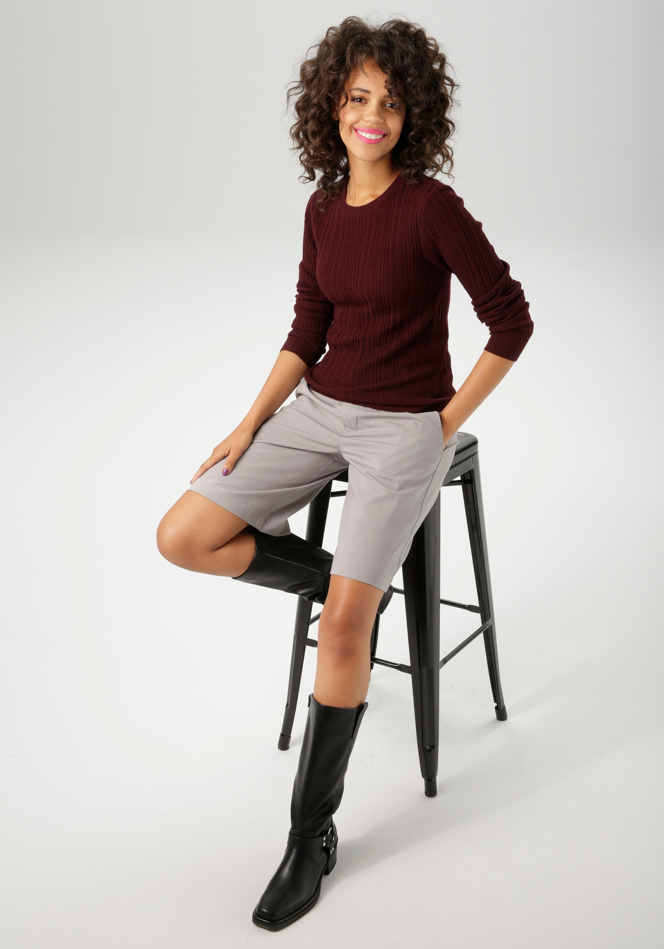 Aniston CASUAL Strickpullover, im Ripp-Muster-Mix - NEUE KOLLEKTION