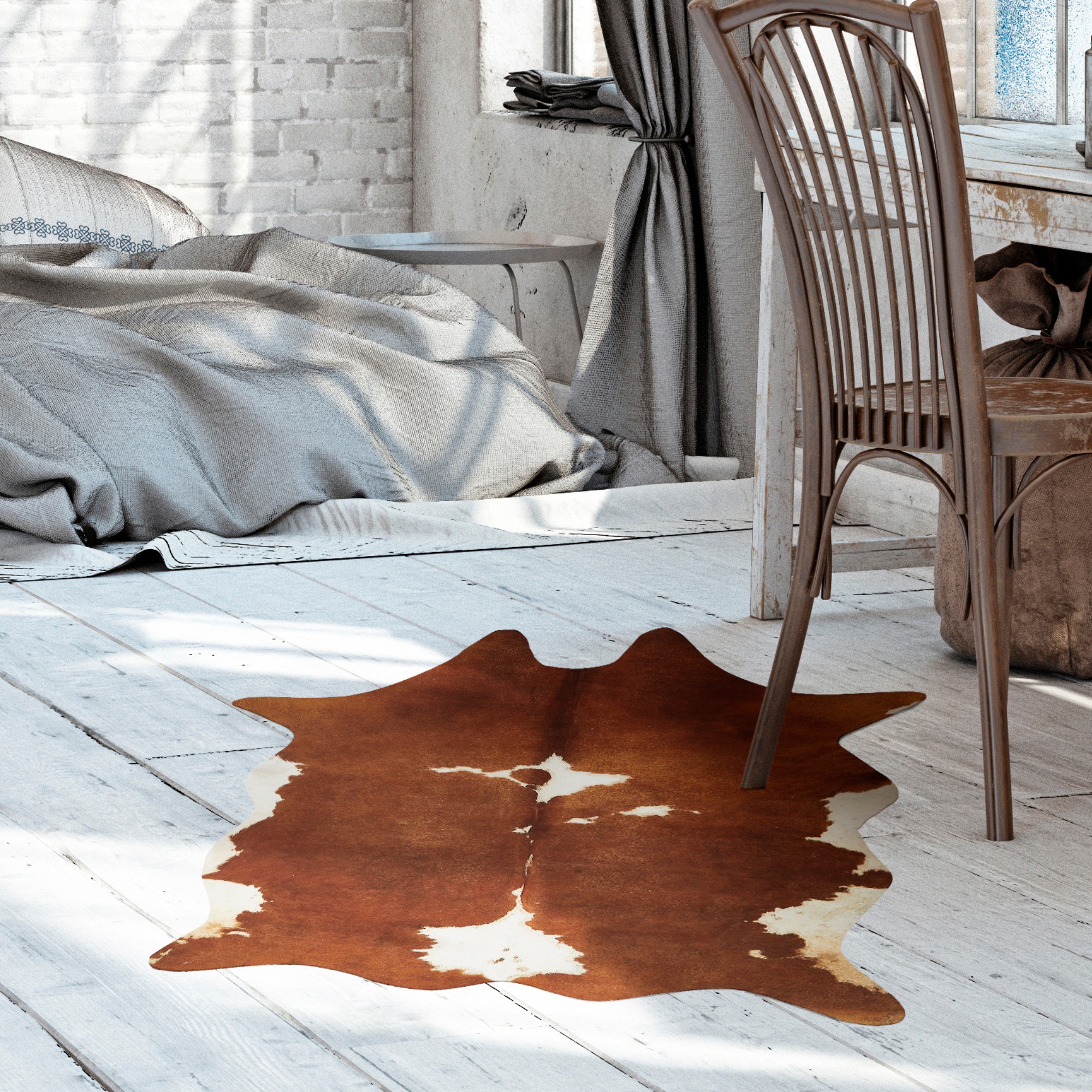 Andiamo Fellteppich "Amarillo" fellförmig 4 mm Höhe Kunstfell, gedruckte Ku günstig online kaufen