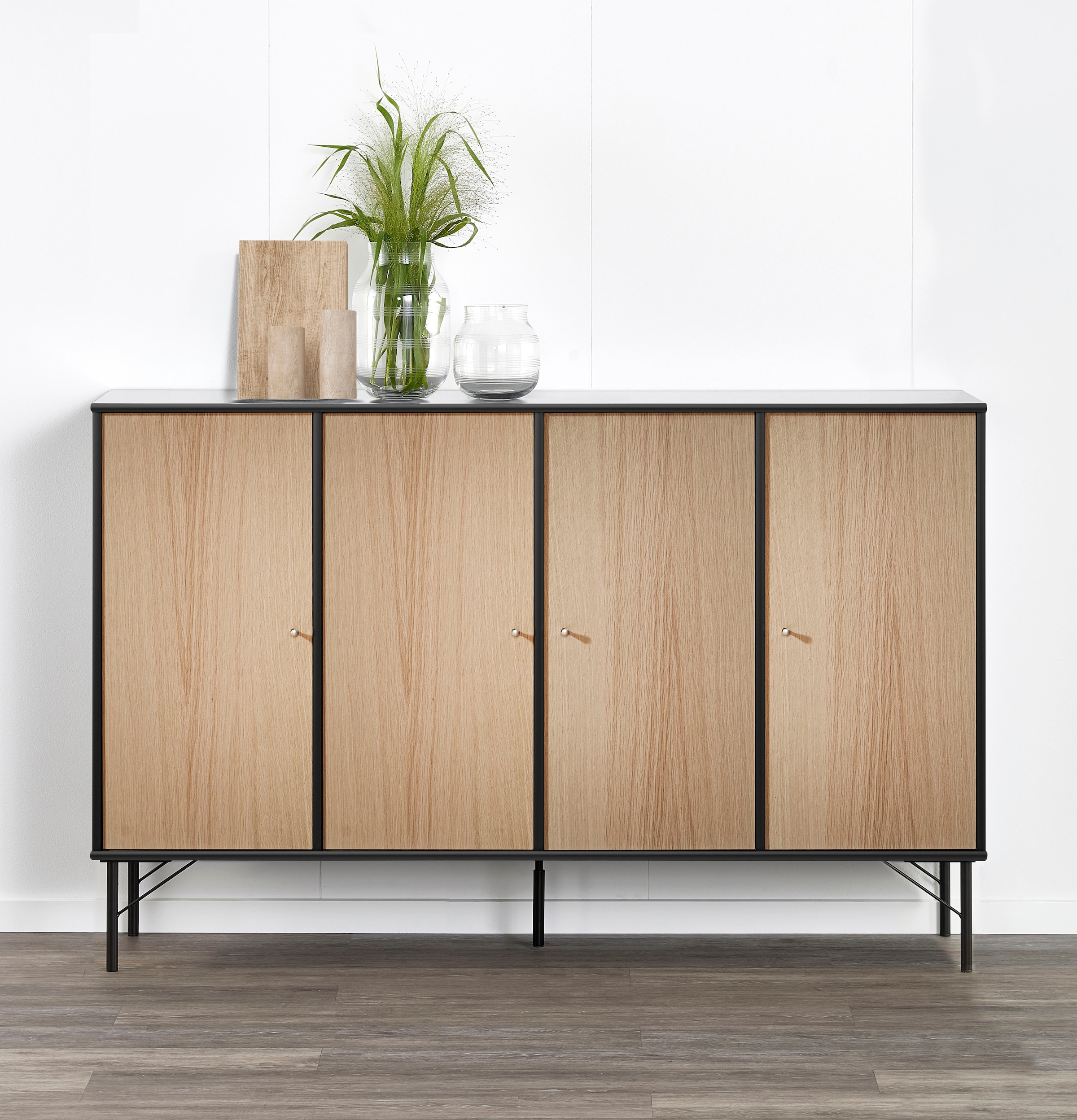 Hammel Furniture Sideboard »Mistral 136 und | mit Breite: cm Türen BAUR vier Metall Füße, Kubus«