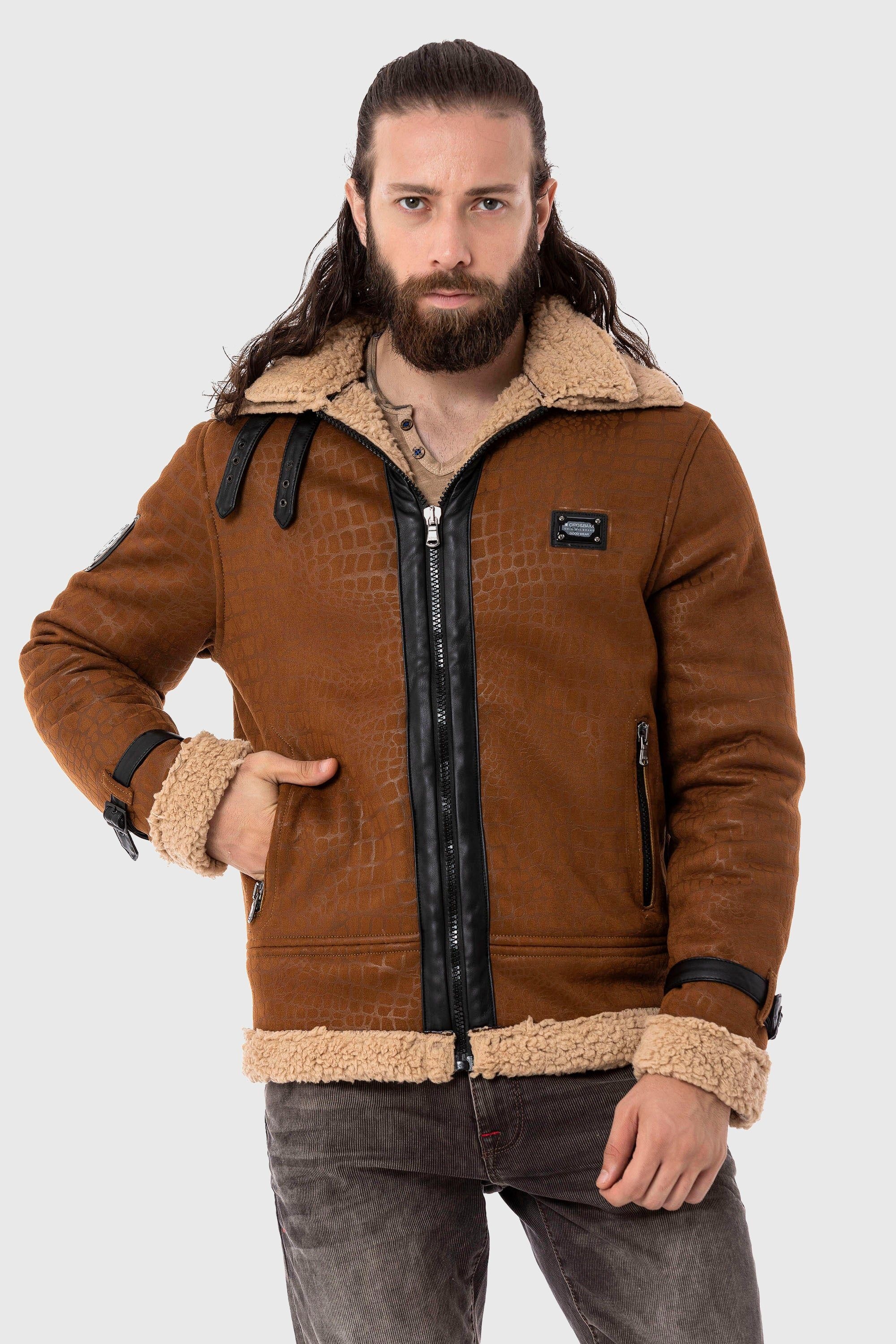 Cipo & Baxx Parka »Jacke«, ohne Kapuze, im Flieger-Look