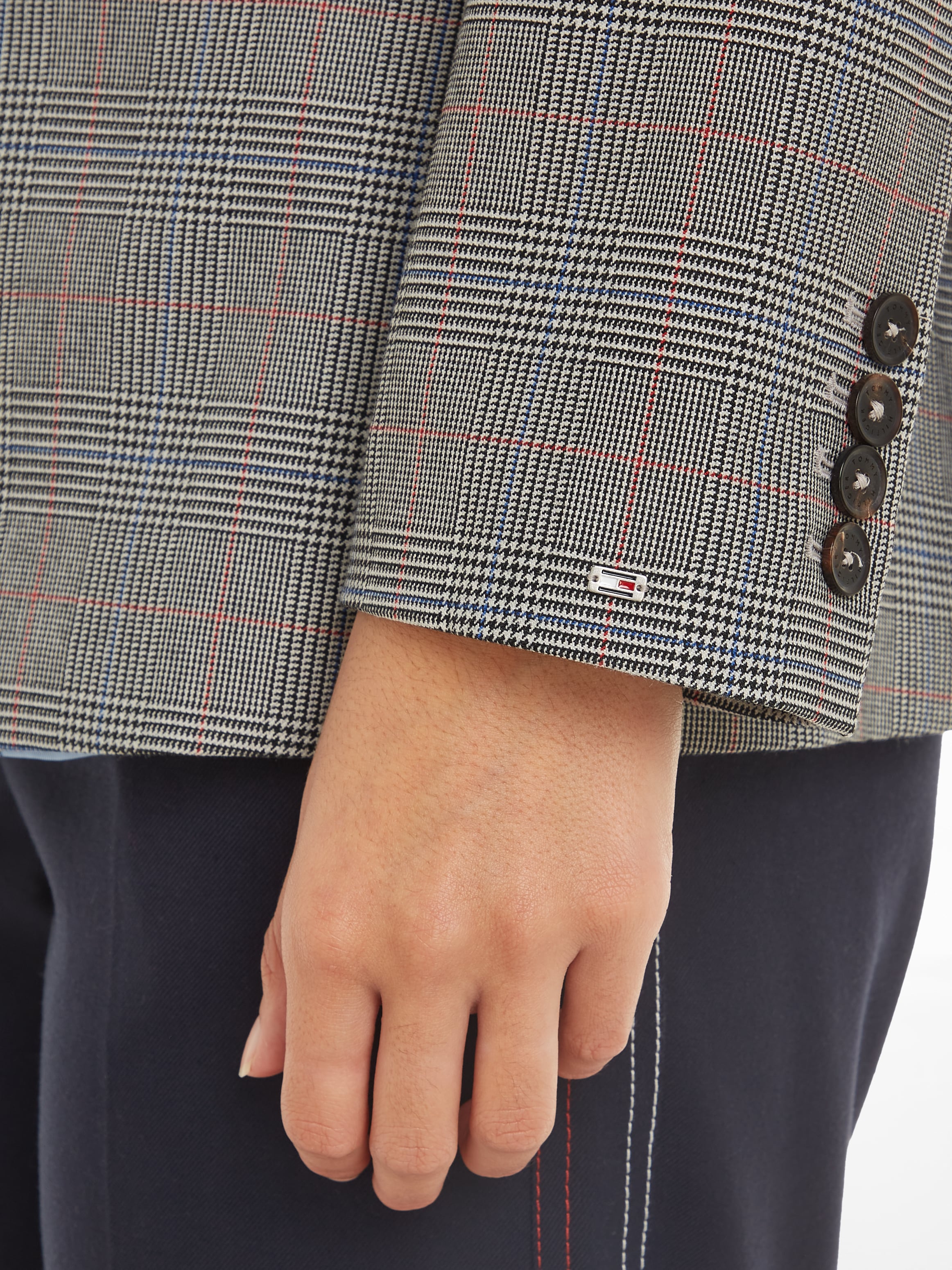 Tommy Hilfiger Kurzblazer »POW CHECK REGULAR BLAZER«, (Global Serie TH WOMEN), im Karodessin