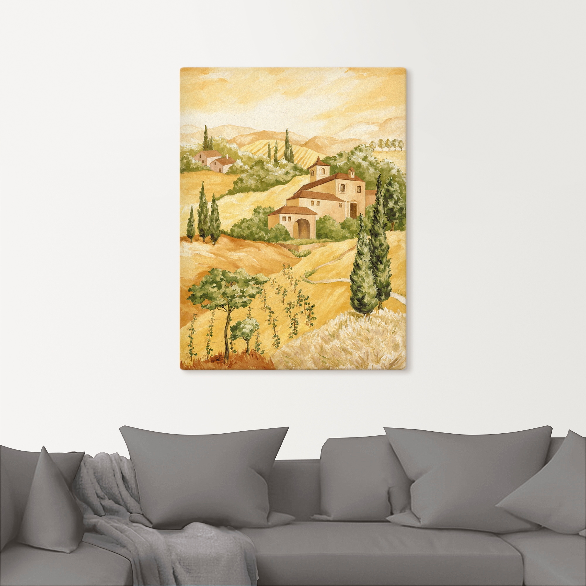 Artland Leinwandbild »hellbraune Landschaft«, Europa, (1 St.), auf Keilrahmen gespannt