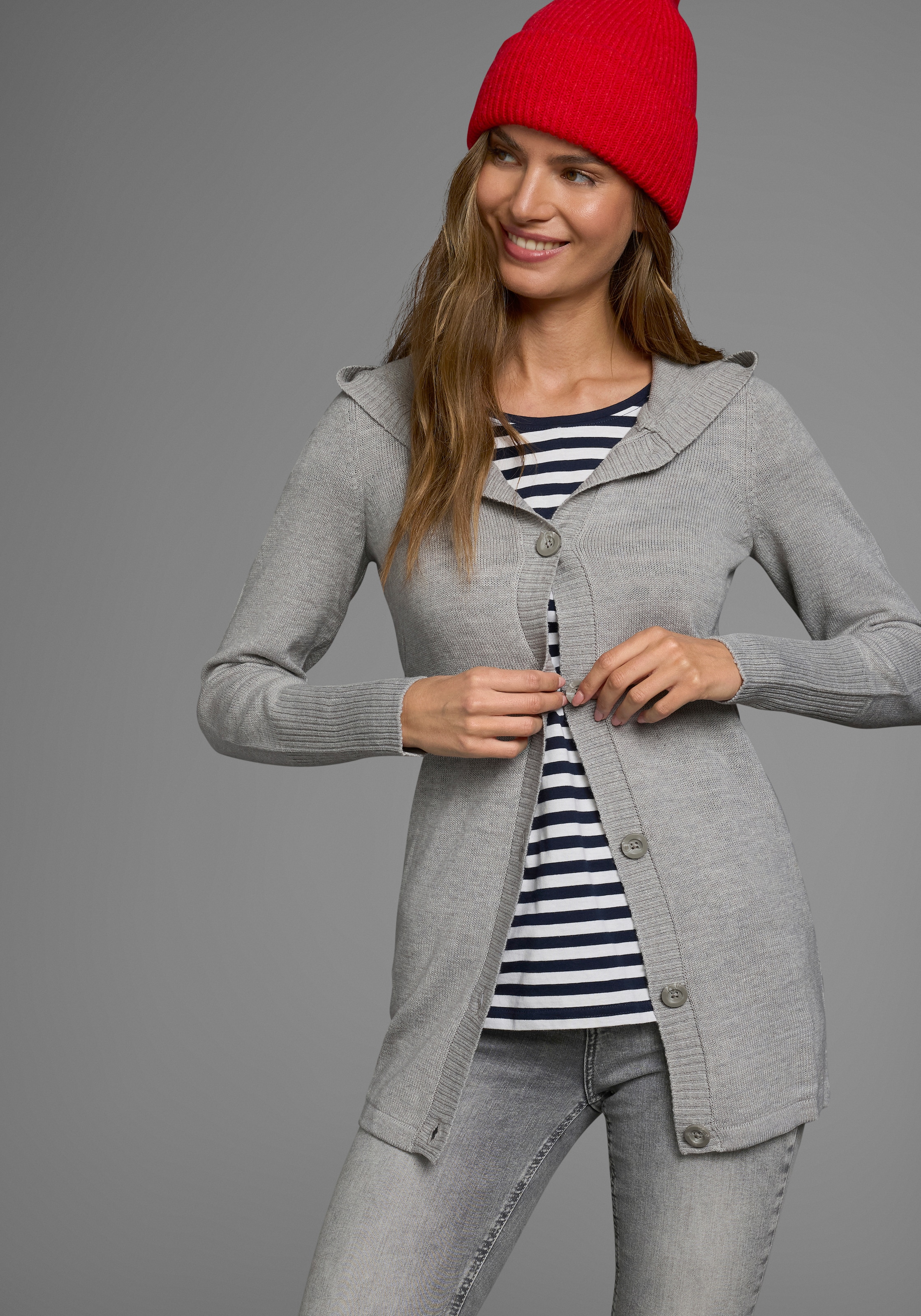 Flashlights Kapuzenstrickjacke, zum Knöpfen günstig online kaufen