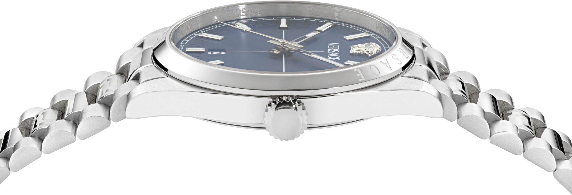 Versace Quarzuhr »MILLENYIUM GENT«, Armbanduhr, Herrenuhr, Swiss Made, Edelstahlarmband, analog, Datum