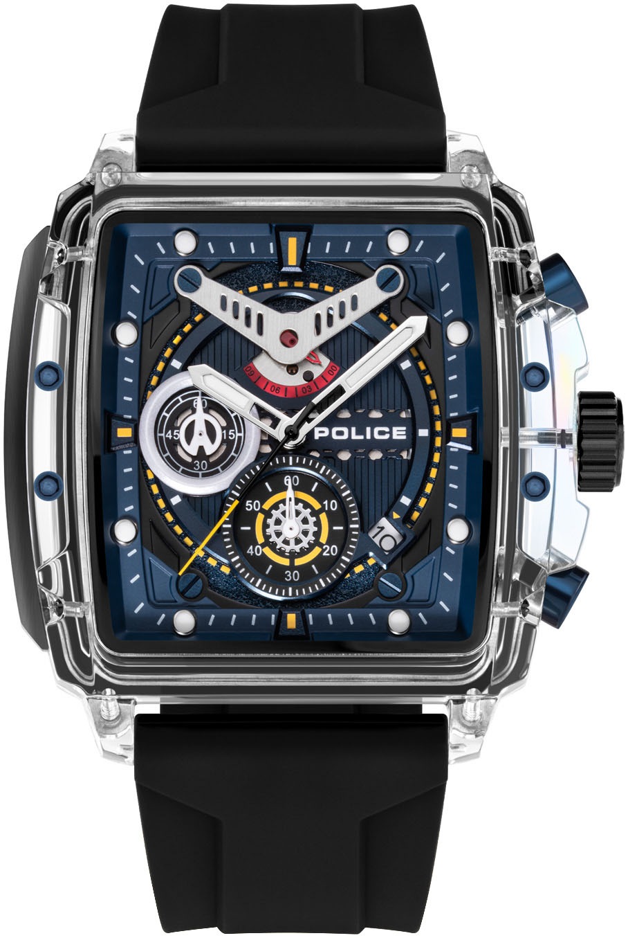 Police Chronograph »CLOUT«, (Set, 4 tlg., mit 3 Wechselbändern), Armbanduhr, Herrenuhr, Silikonarmband, Ideal auch als Geschenk, analog