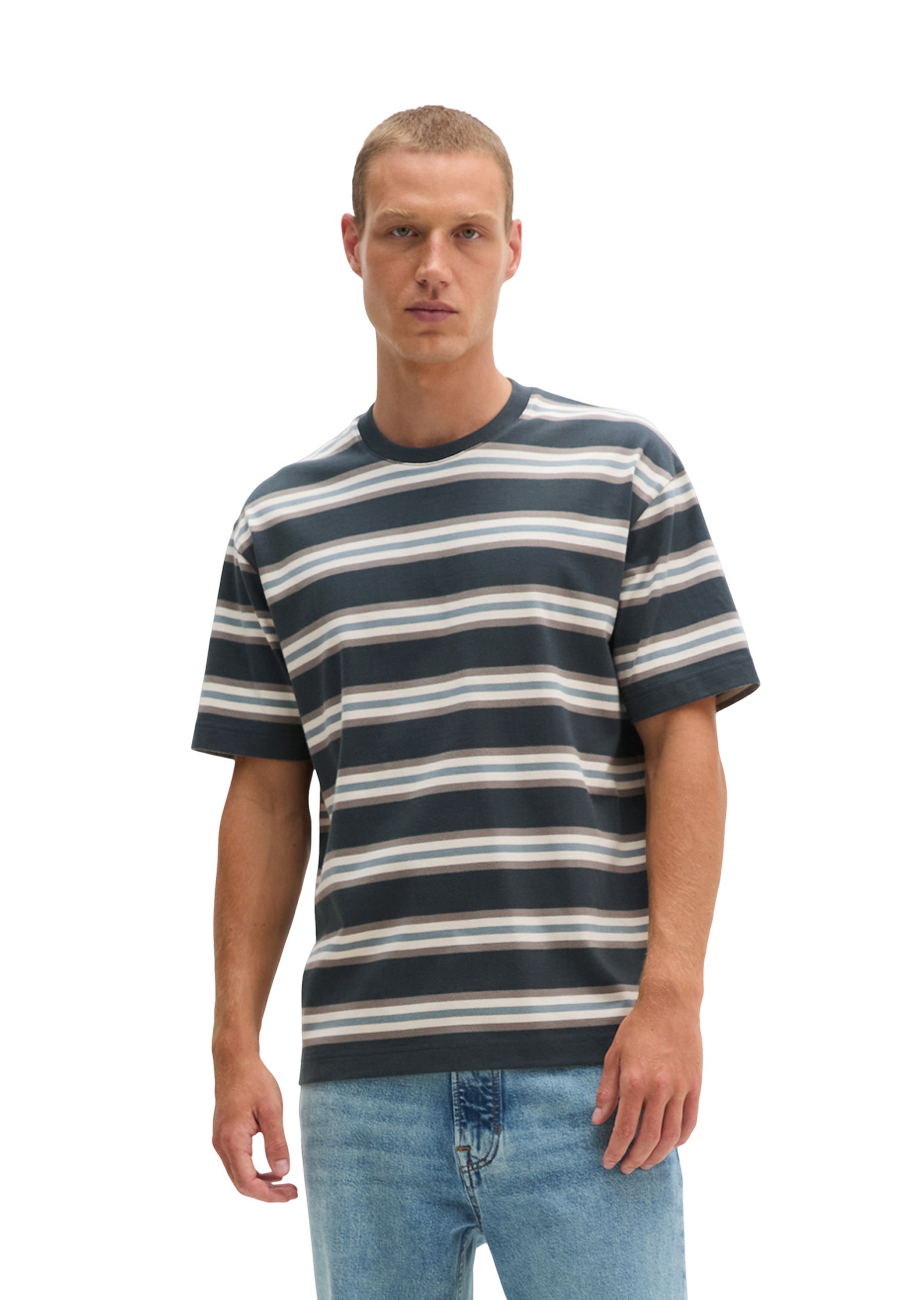 Marc OPolo T-Shirt "aus garngefärbter Bio-Baumwolle"