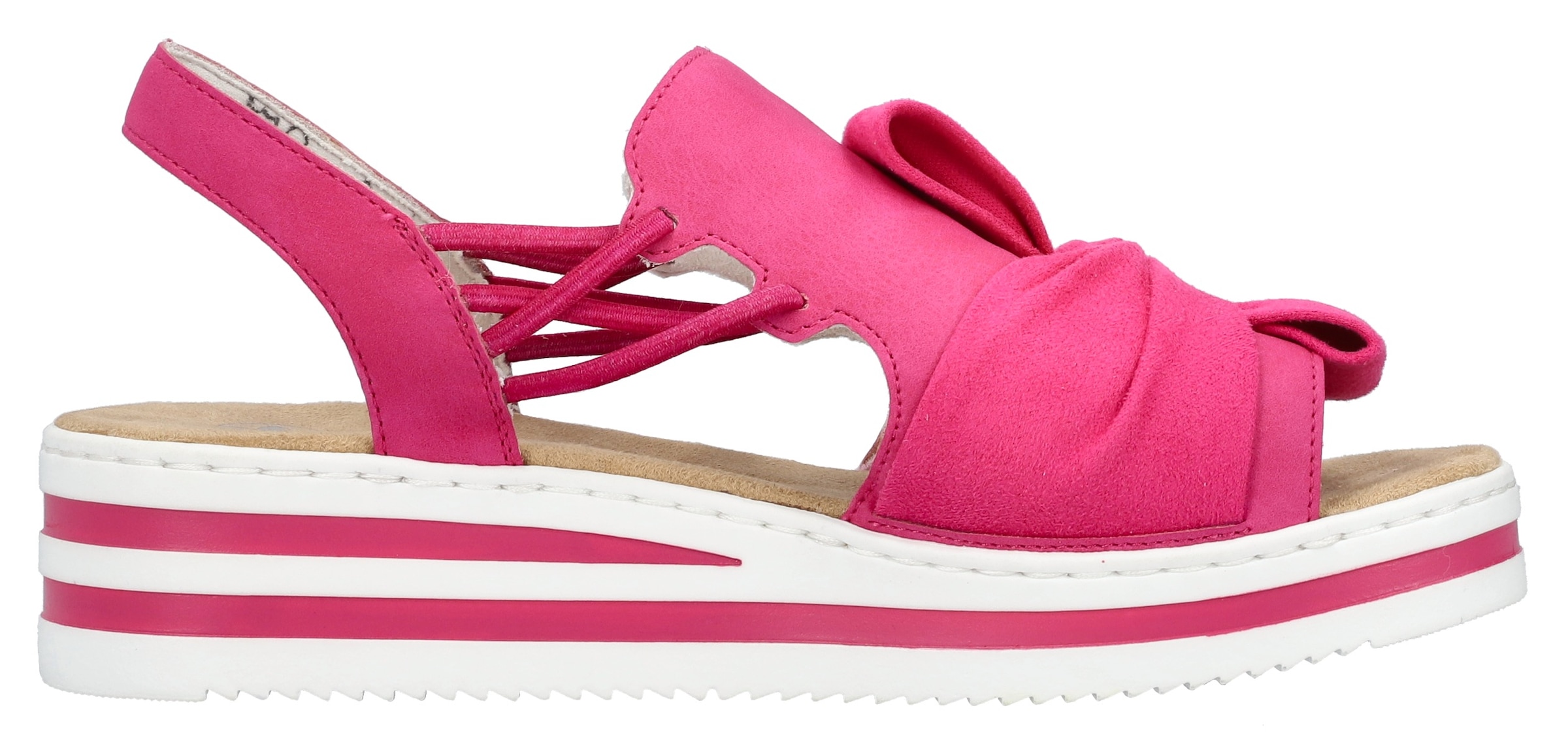 Rieker Keilsandalette, Sandale, Sommerschuh, Strandschuh mit Gummizüge für guten Sitz