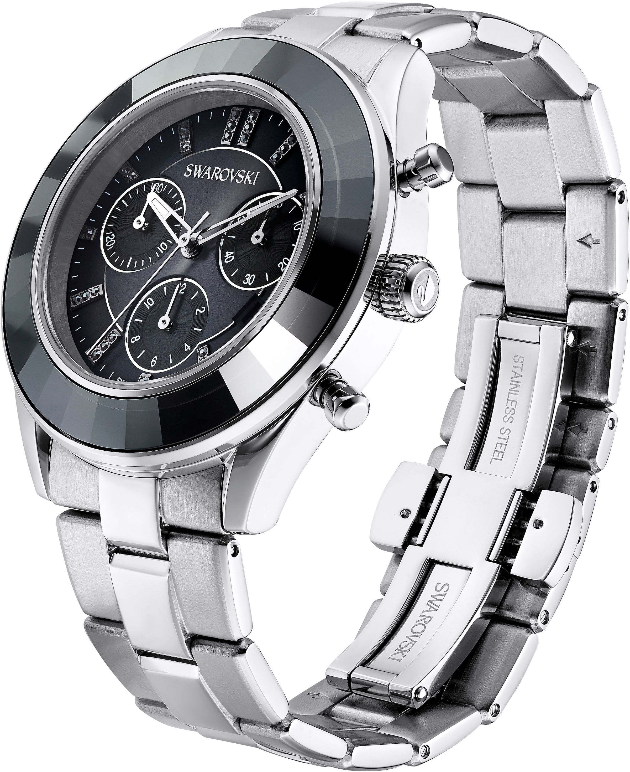 Swarovski Chronograph »OCTEA LUX SPORT 39 mm«, Quarz,Armbanduhr,Damenuhr,Swiss Made,Swarovski-Kristalle,Stoppfunktion