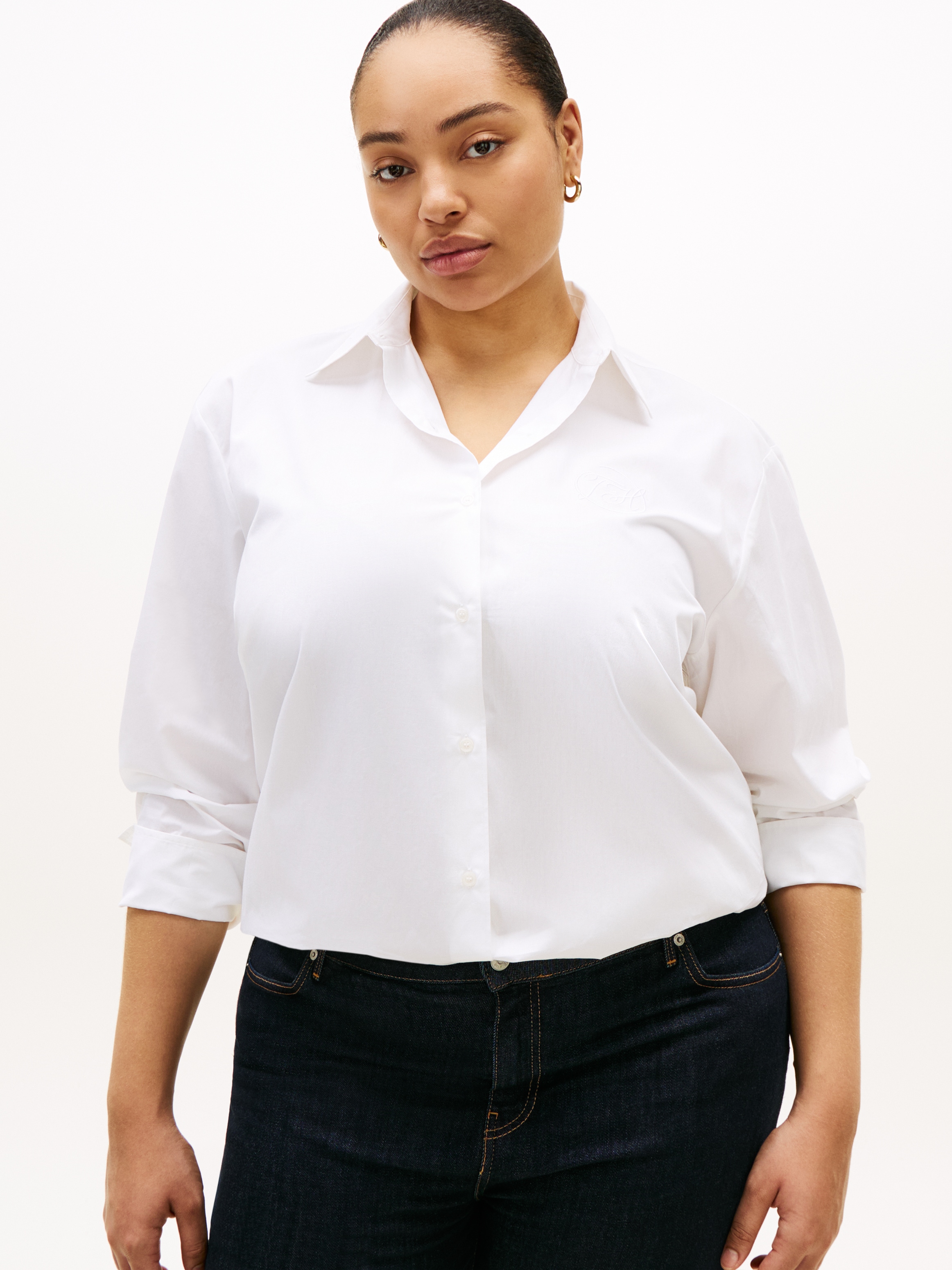 Tommy Hilfiger Curve Hemdbluse "CRV COTTON EASY SHIRT" günstig online kaufen