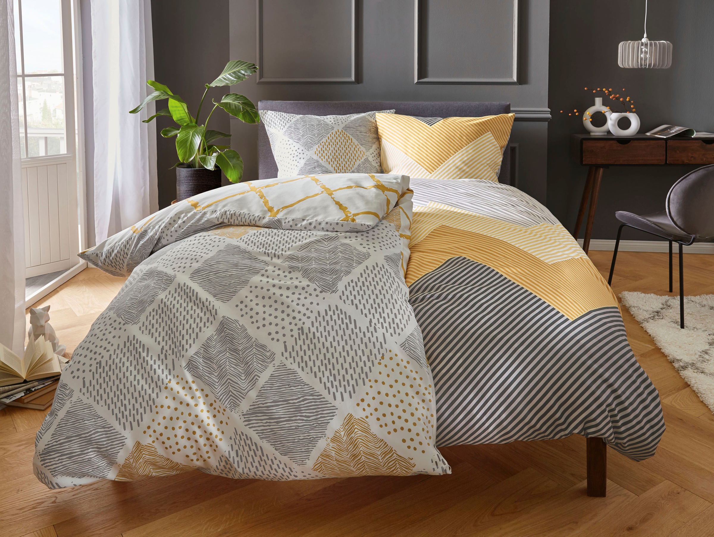 Kleine Wolke Bettwäsche "Lykke" 2 Stk. tlg. mit Zick-Zack-Muster günstig online kaufen