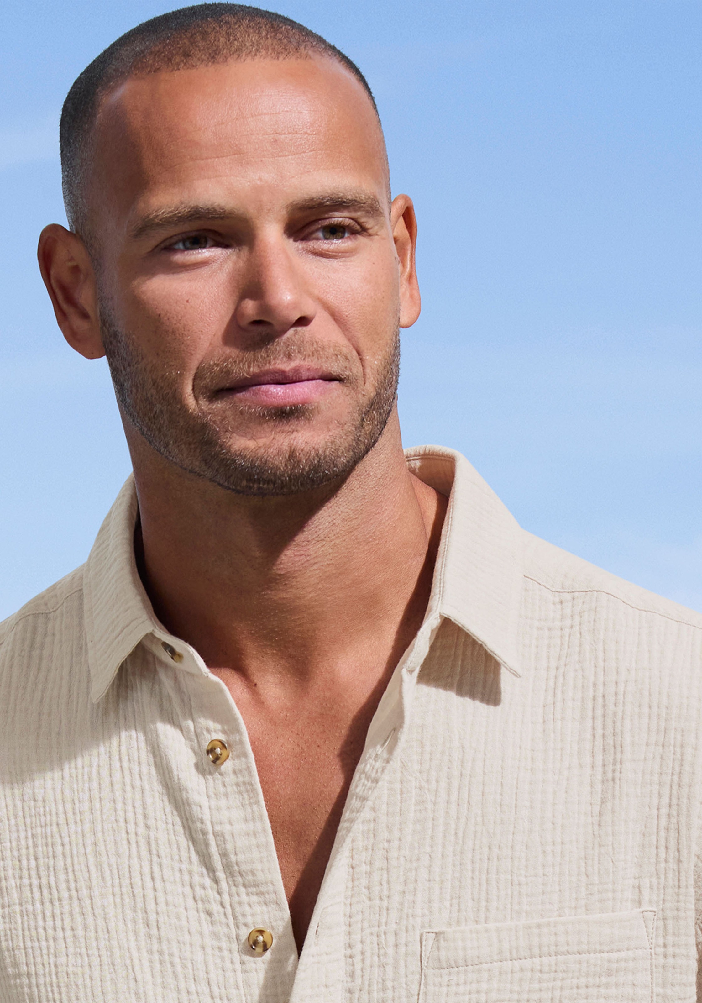 Beachtime Kurzarmhemd Beige M 3