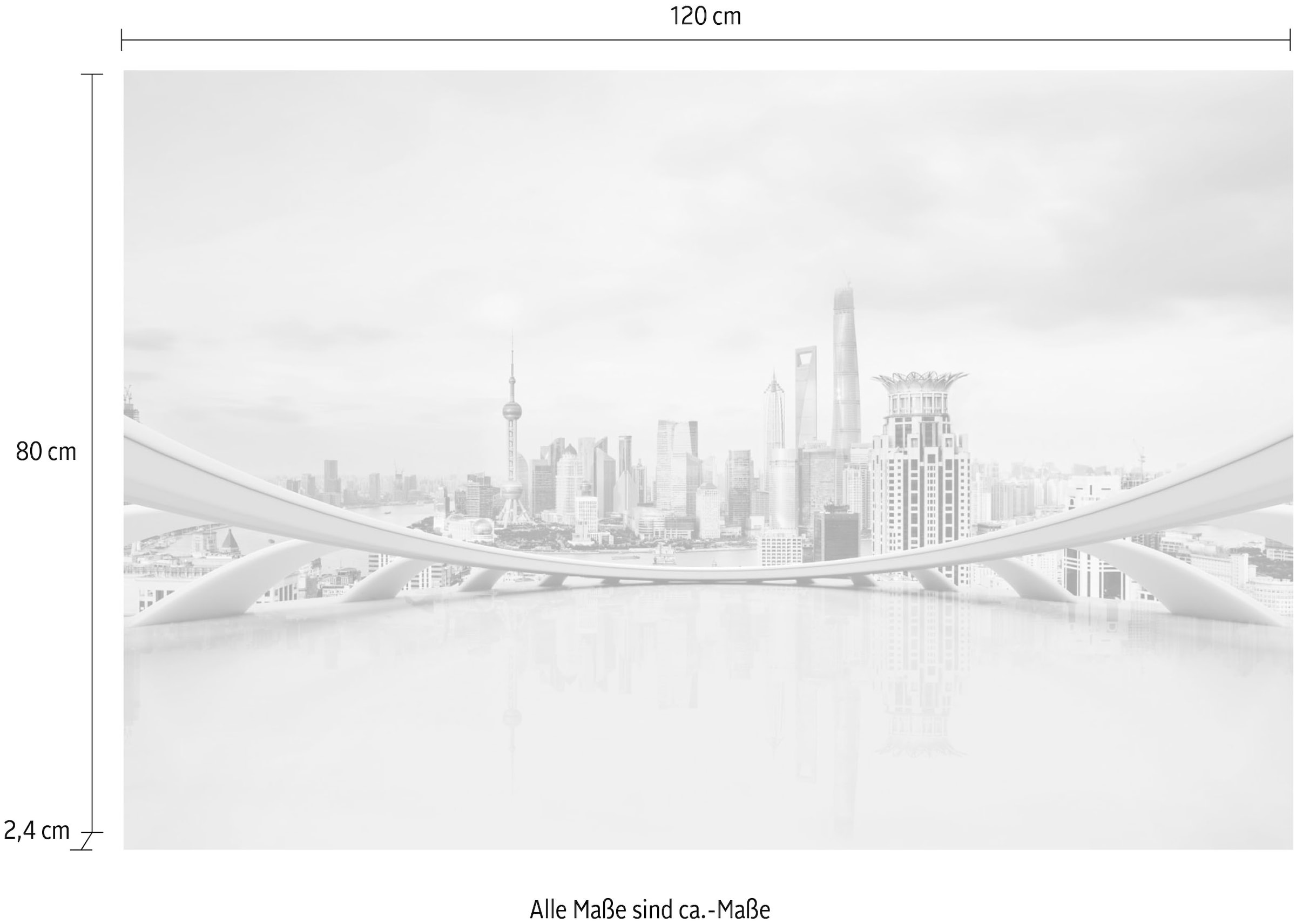 queence Acrylglasbild »Stadt«, Elemente der Architektur-Gebäude-Städte-Skyline, Fine Art-Print in Galeriequalität