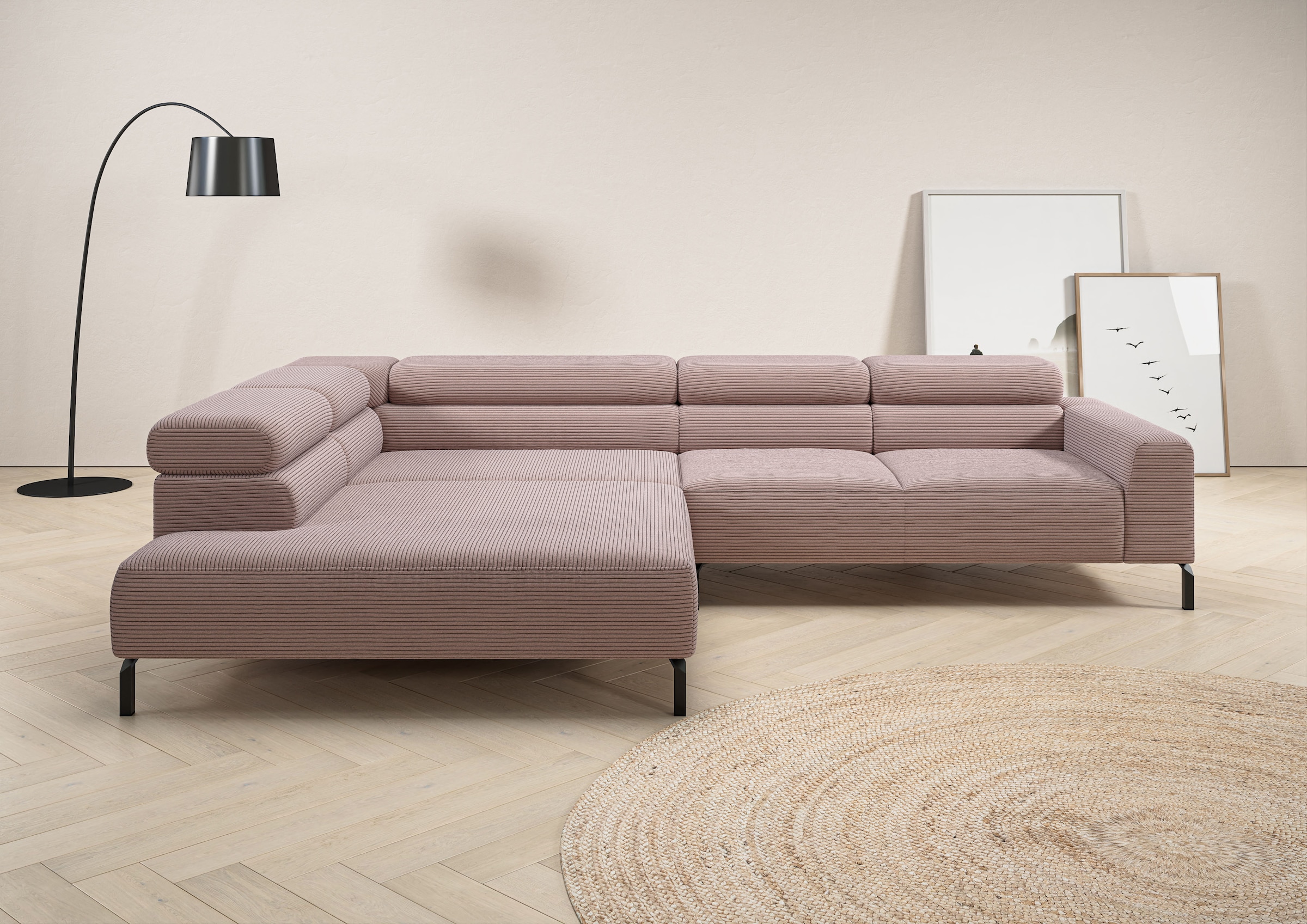 Places of Style Ecksofa "Antonelli, L-Form, inkl. Kopfteilverstellung, Brei günstig online kaufen