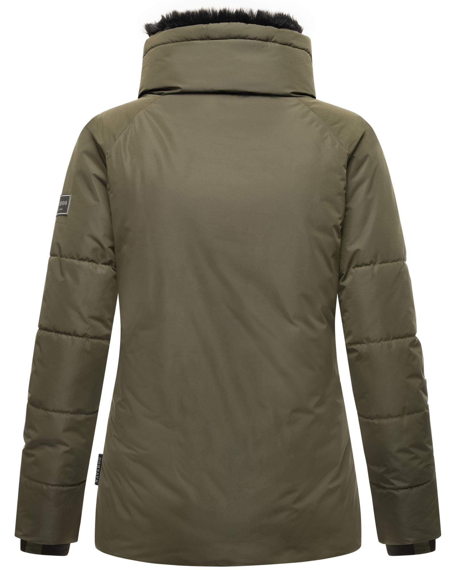 Navahoo Winterjacke »Frostii XIV«, ohne Kapuze, modische Damen Winter Steppjacke mit Kunstfellkragen