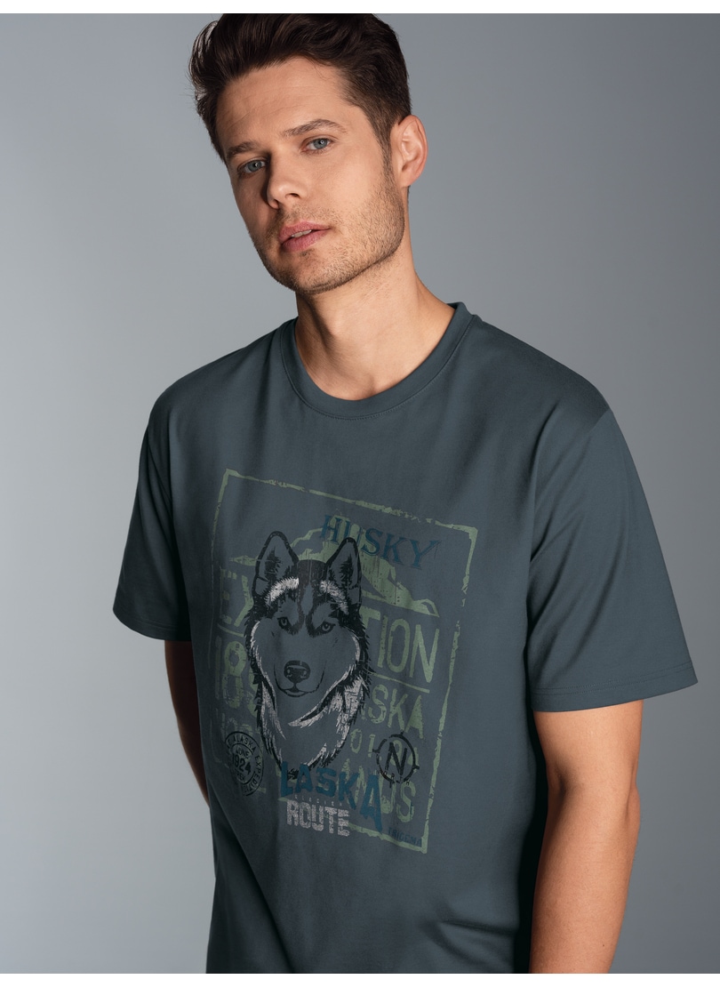 Trigema T-Shirt »TRIGEMA T-Shirt mit großem Husky-Printmotiv«, (1 tlg.)