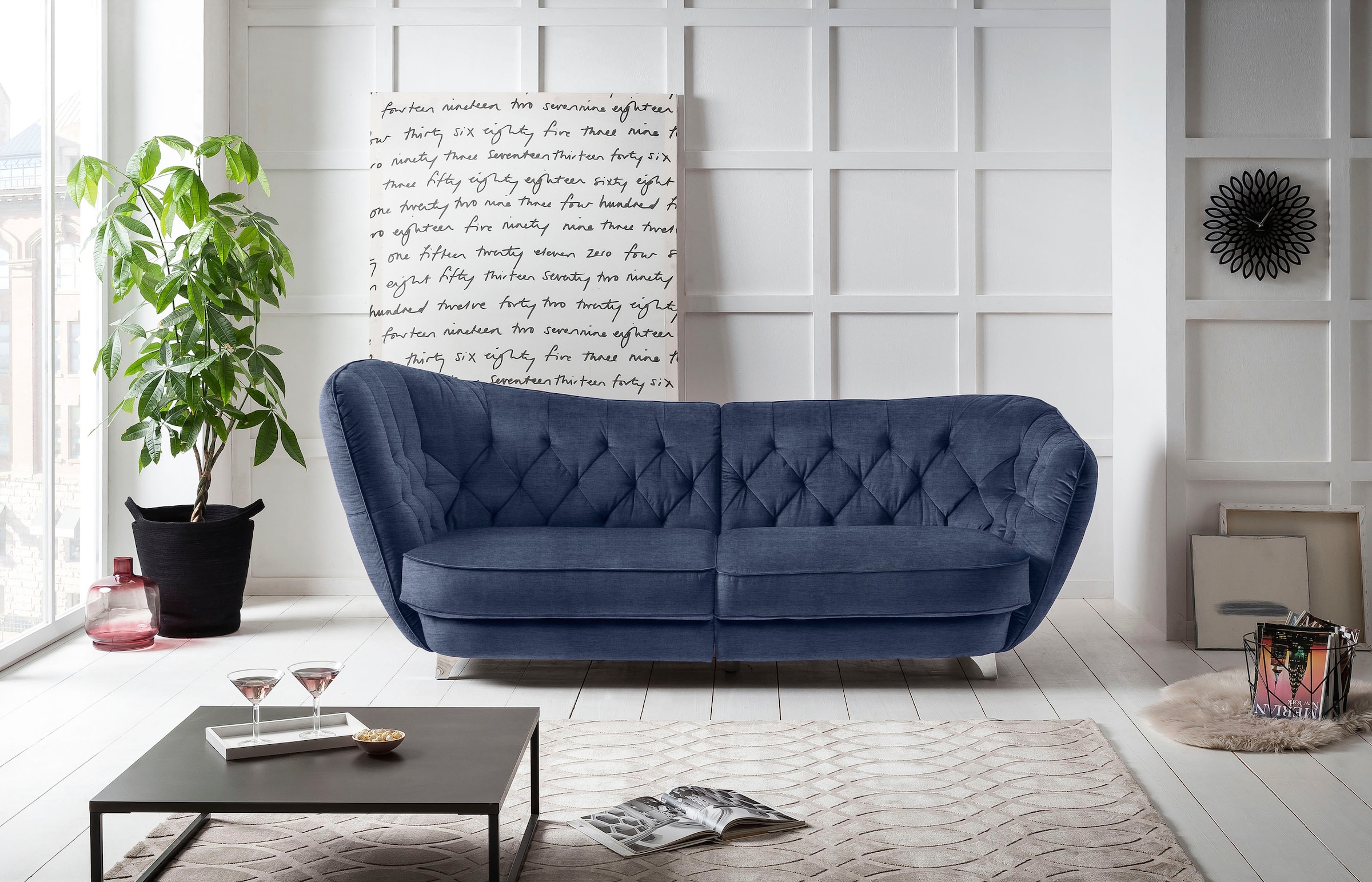 Leonique Big-Sofa "Retro", stylischer Hochlehner günstig online kaufen
