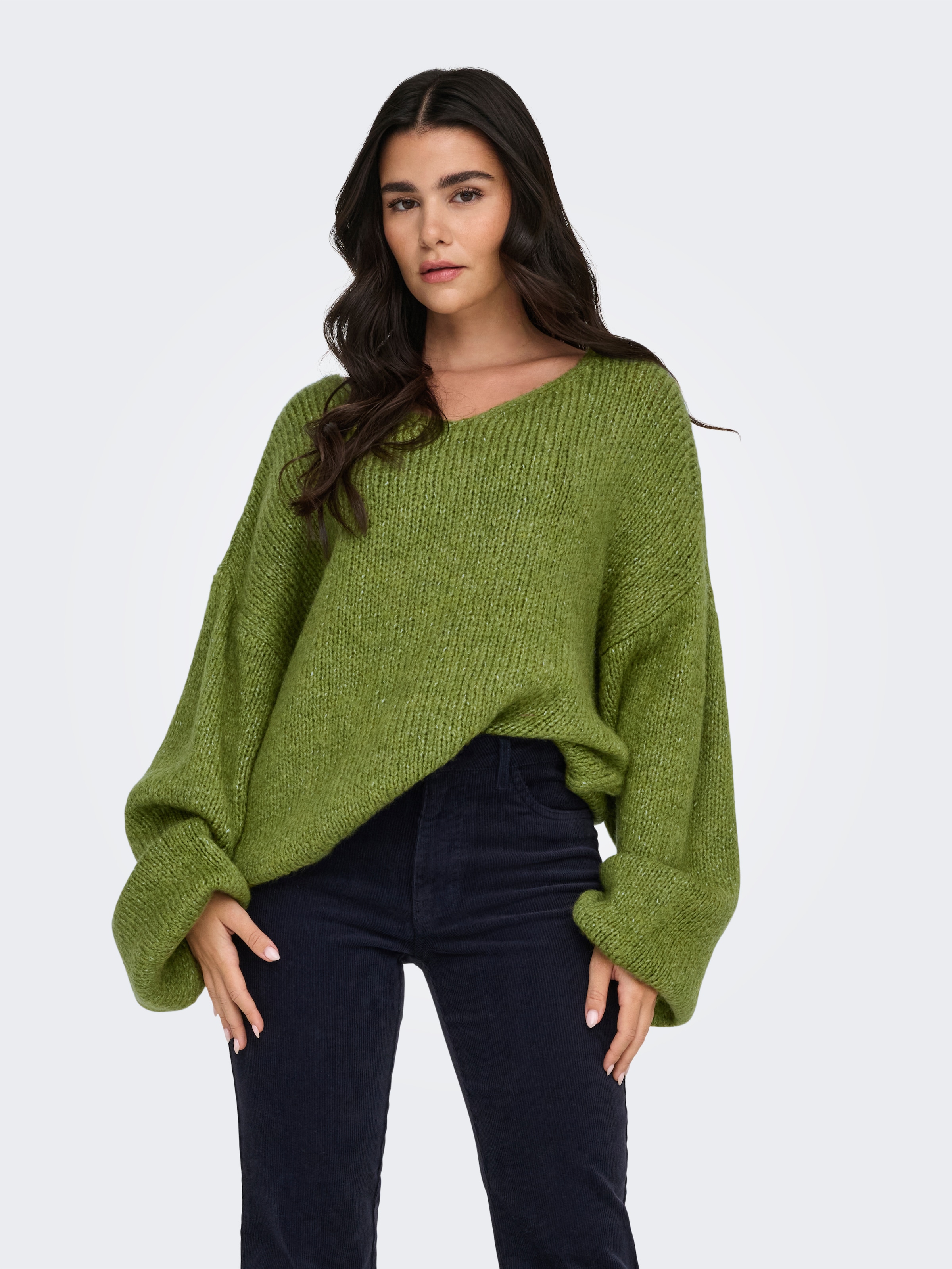 Jdy V-Ausschnitt-Pullover "Jdydinea L/S Reversible Pullov. Knt Noos" Kunstfaser, Regular Fit