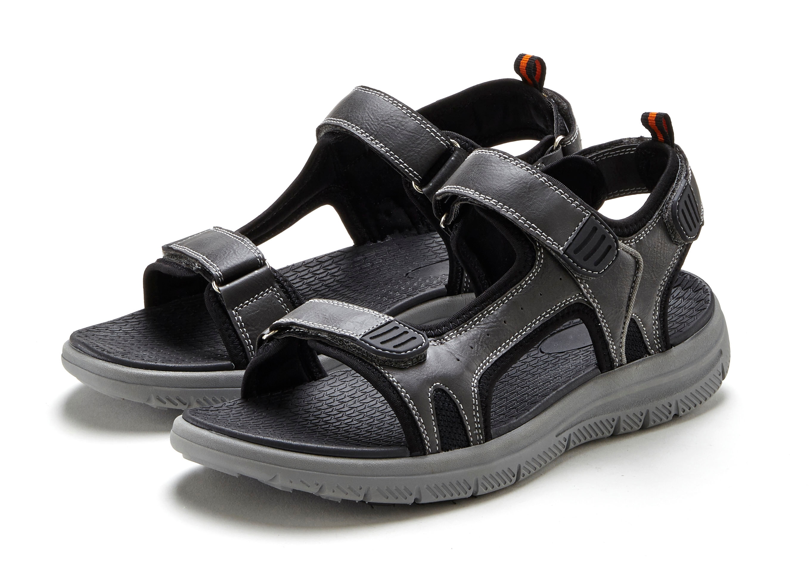 AUTHENTIC LE JOGGER Trekkingsandale "Sommerschuh, Freizeitschuh, Herrensandale" mit Klettverschlüssen und bequemen Fußbett VEGAN