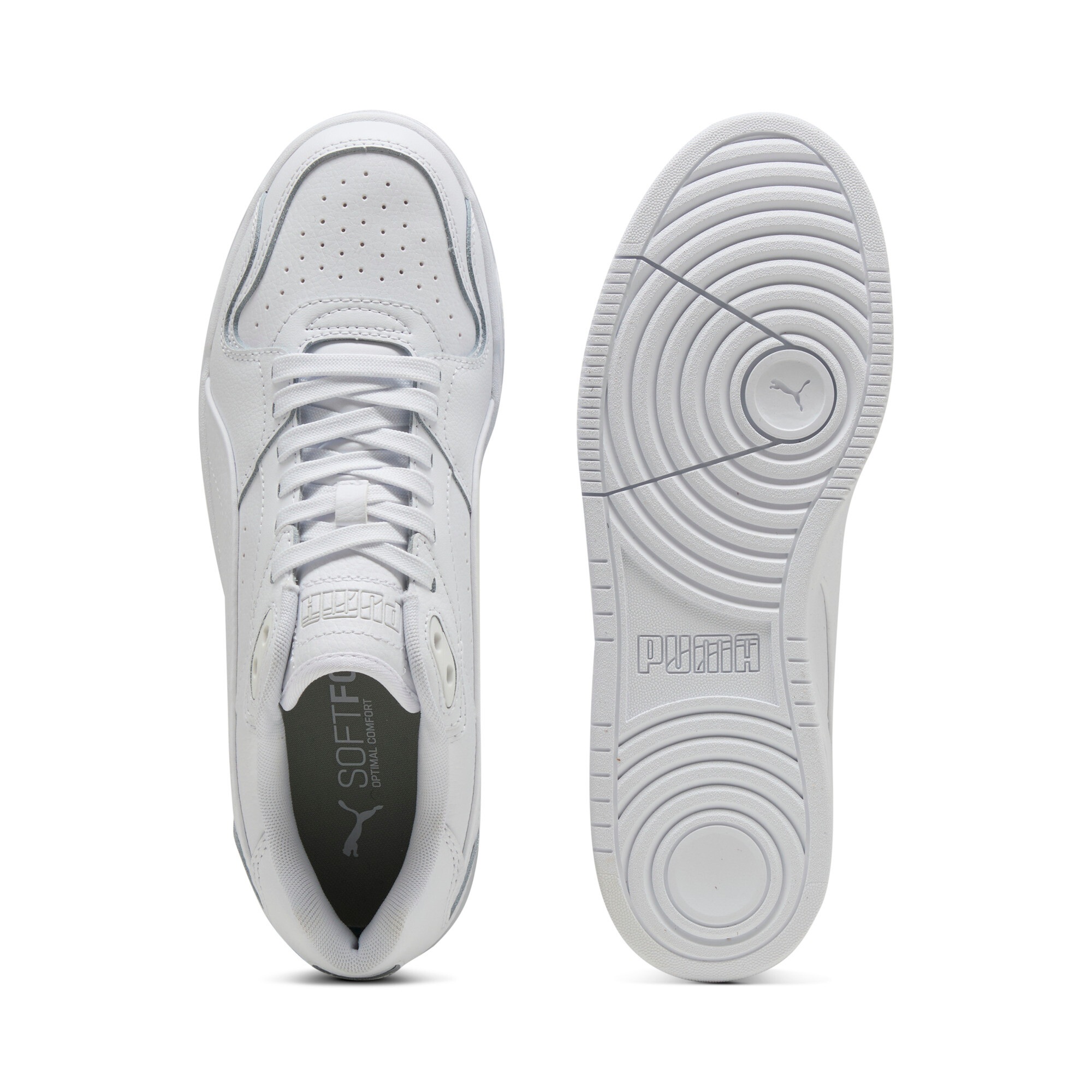 Sneaker PUMA "RBD BREAK LOW", Damen, Gr. 44, weiß (puma weiß, cool light gray, puma schwarz), Leder, mehrfarbig, Schuhe Sneaker, aus Leder, Innenmaterial aus Textil, mit Schnürverschluss 3
