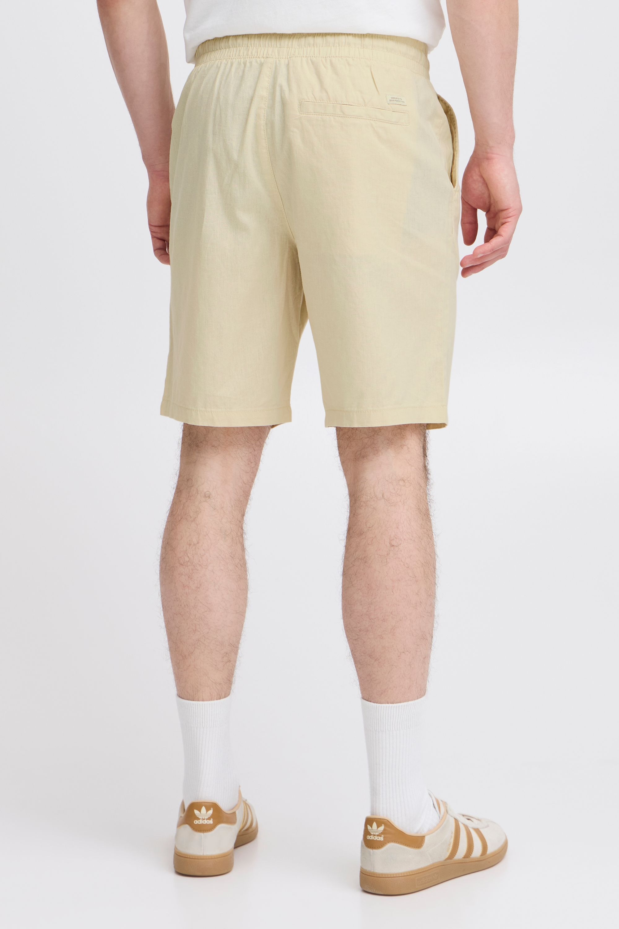 Leinenhose BLEND "BHVolk", Herren, Gr. S, US-Größen, bleached sand, 55% Leinen, 45% Baumwolle, unifarben, normal kurz, Hosen, Casual Shorts aus Leinenmix 6