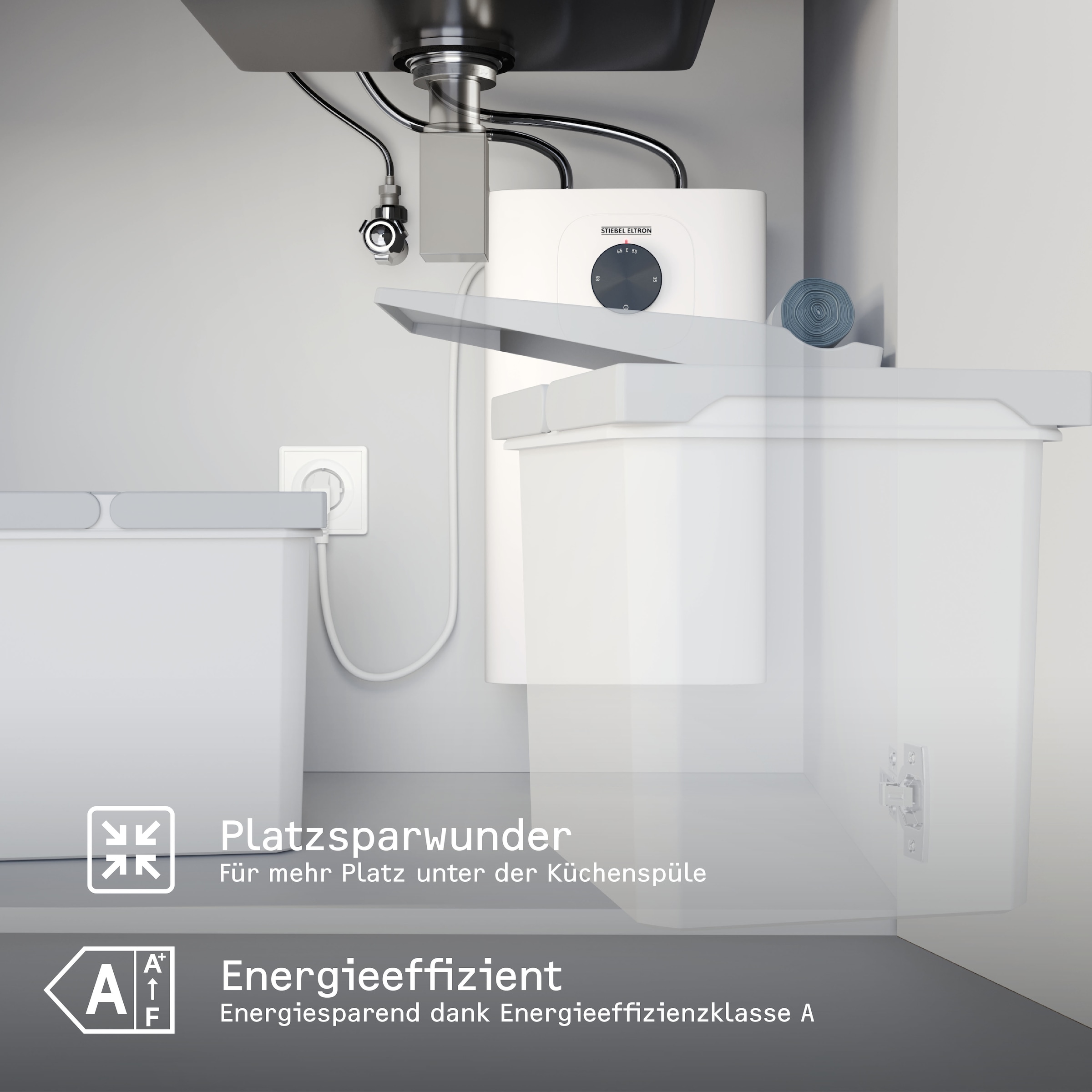 STIEBEL ELTRON Kleinspeicher »SNU 5 Plus, Untertischboiler 5 Liter« Niederdruck , mit Stecker