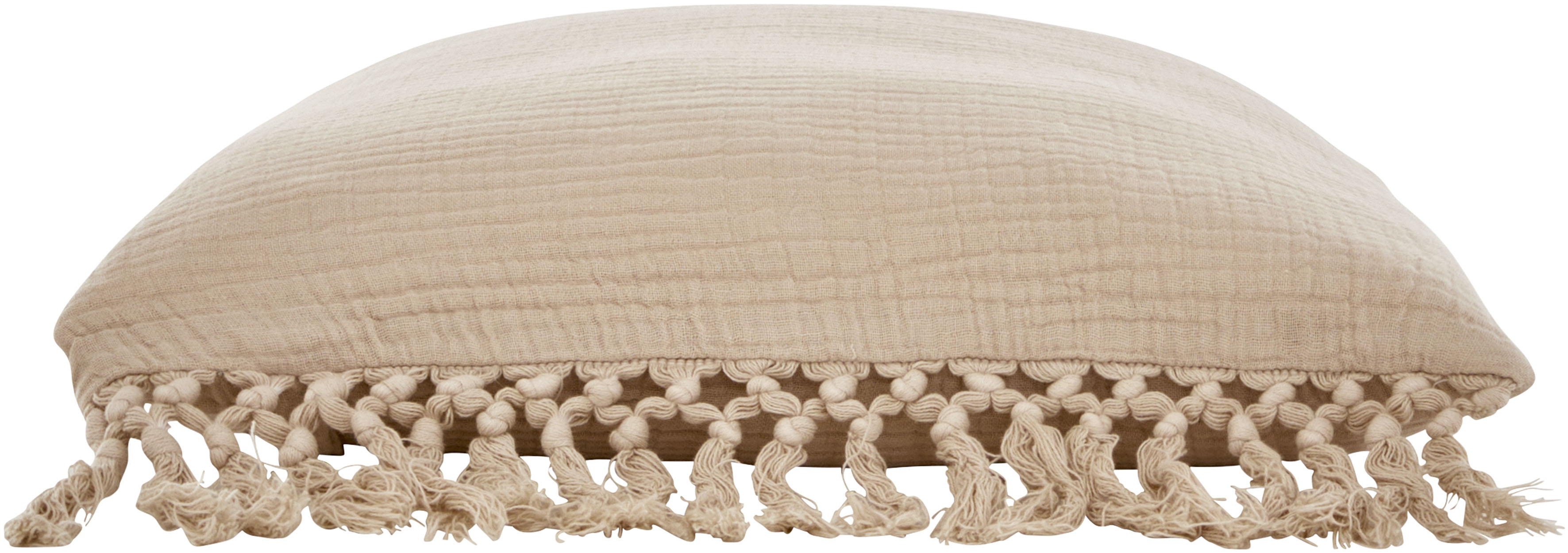 Thumbnail - LeGer Home by Lena Gercke Dekokissen "Hevin" Musselin Optik, 2-er Set, ohne Füllung, mit Fransen