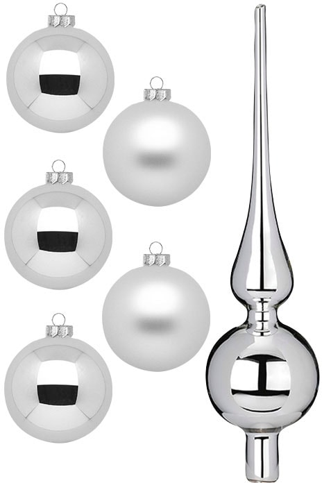 Weihnachtsbaumkugel »Frosty Silver, Weihnachtsdeko, Christbaumschmuck«, (Set, 46 St.),...
