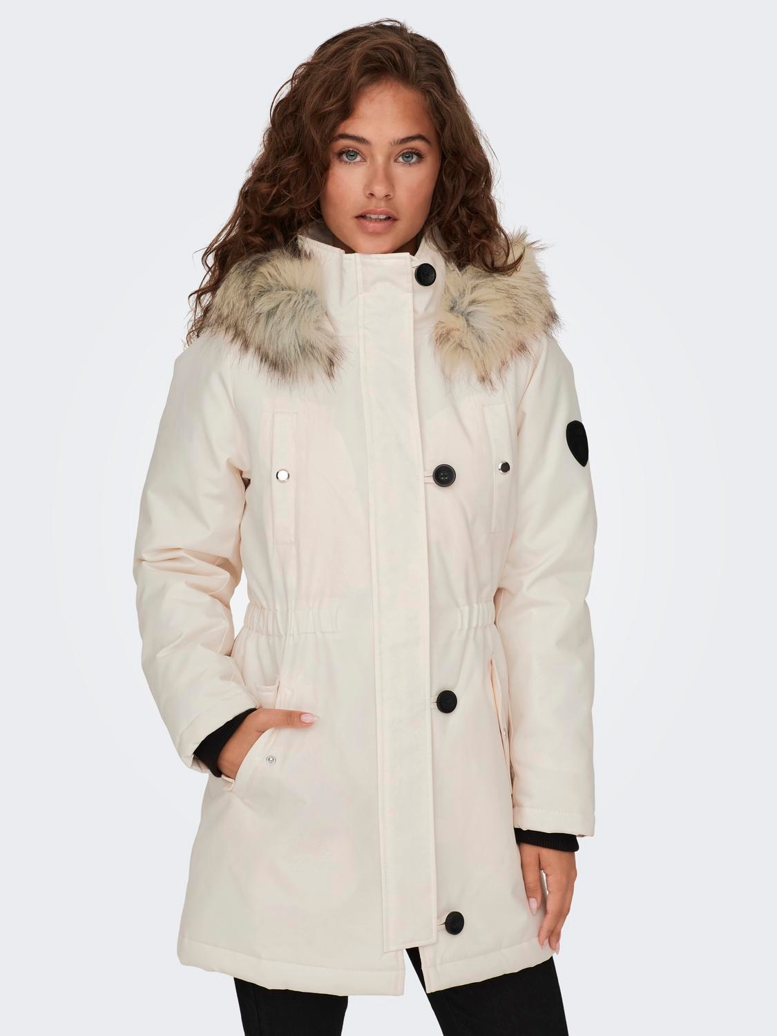 ONLY Parka "ONLIRIS FUR WINTER PARKA LIFE CC OTW", mit Kapuze, mit verdeckt günstig online kaufen