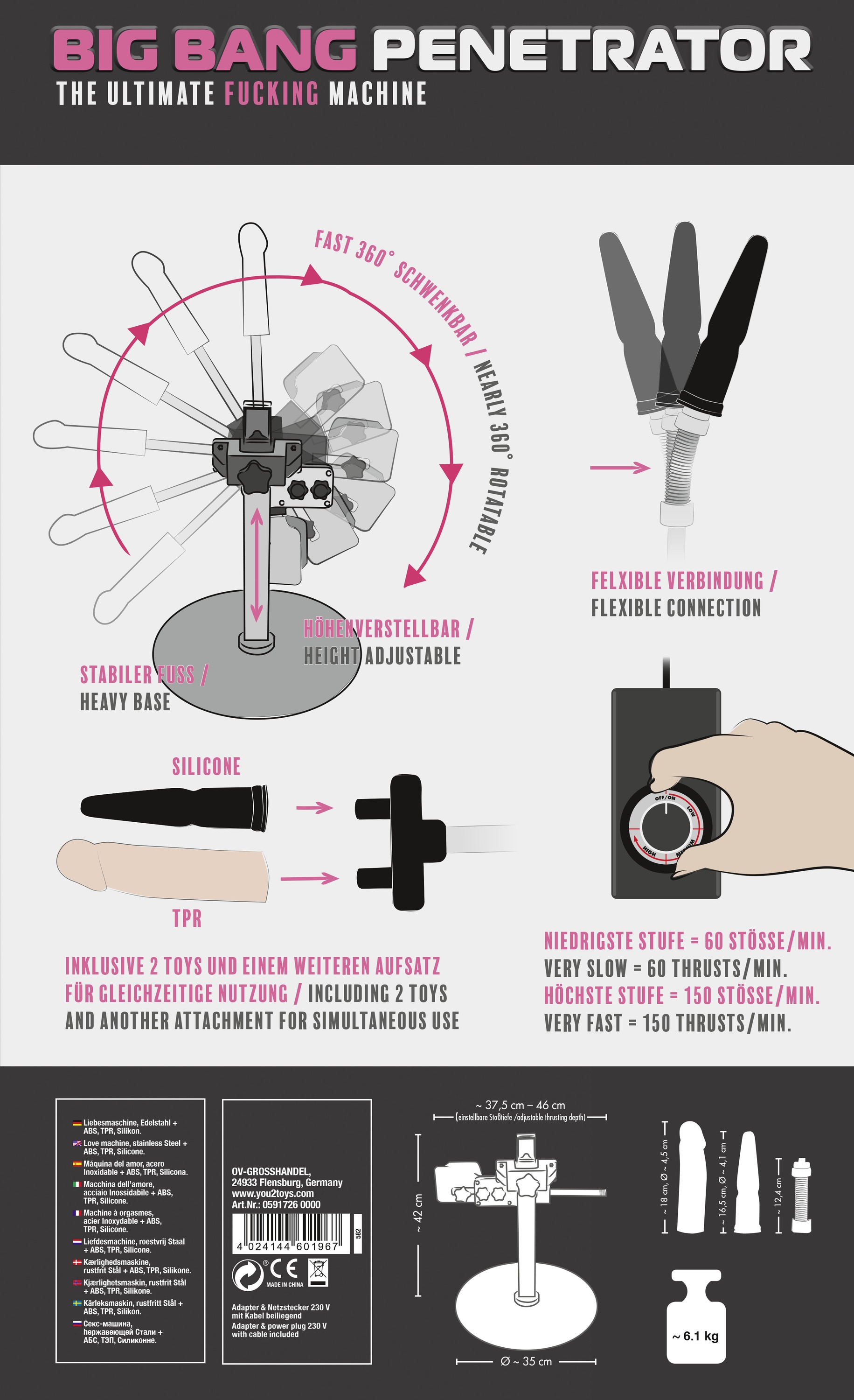 You2Toys Erotik-Toy-Set »Liebesmaschine Big Bang Penetrator« ()