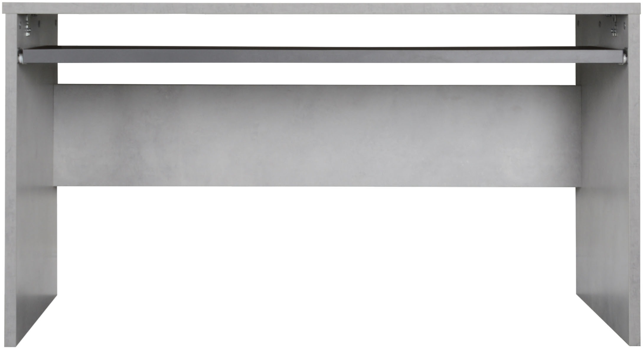 Schreibtisch VOGL MÖBELFABRIK "Barrie mit 2-farbigem Tastaturauszug", grau (betongrau, betongrau, betongrau), B:137cm H:73cm T:67cm, Tische, Schreibtisch, in 2 Breiten, 2,5 cm Tischplattenstärke, Made in Germany 2
