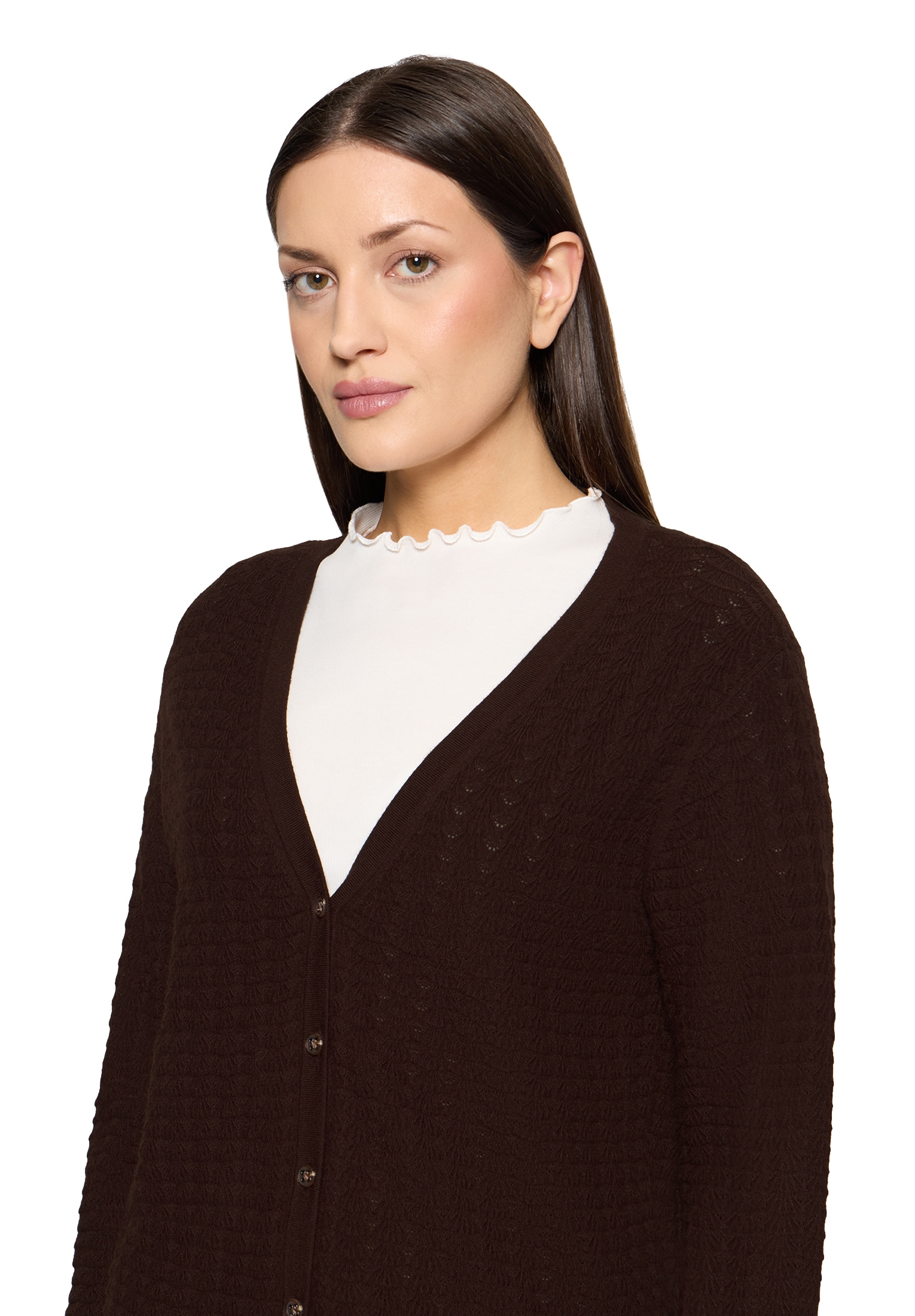Cartoon Strickjacke »Damen mit V-Ausschnitt« 1