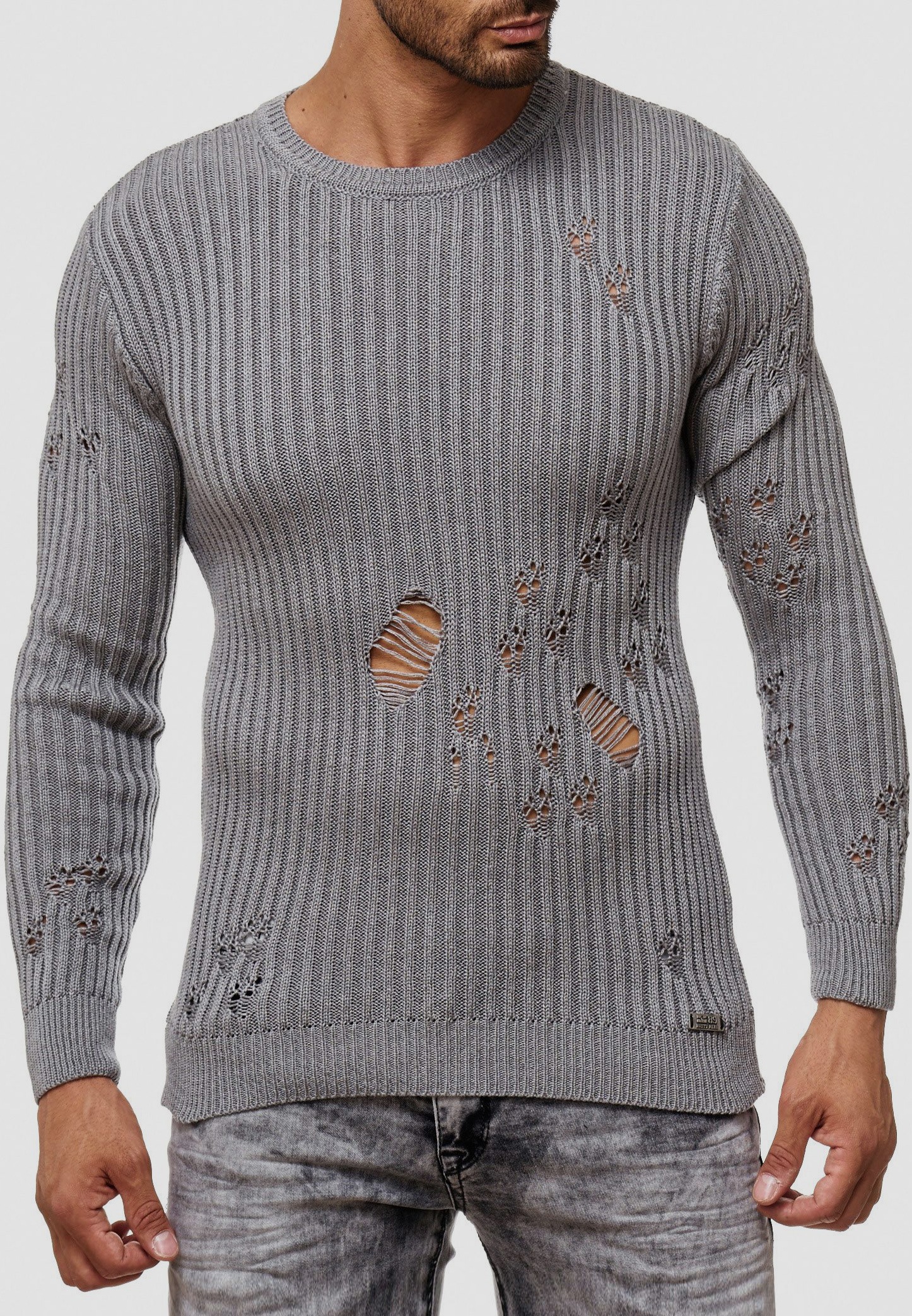 Rusty Neal Strickpullover, im lässigen Used-Look günstig online kaufen