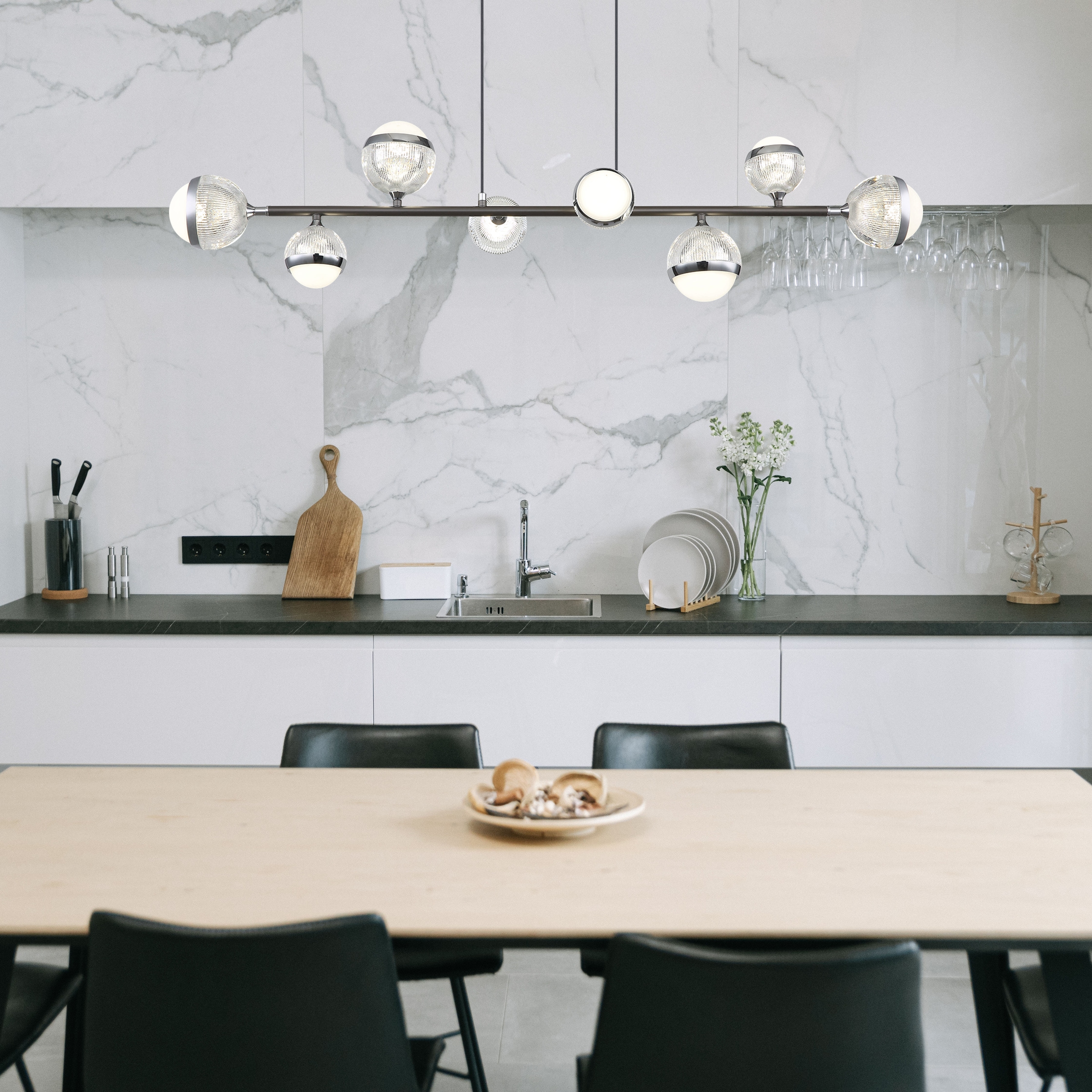 GLOBO LIGHTING LED Pendelleuchte »UNTSY«, Leuchtmittel LED-Modul | LED fest integriert, Hängelampe/Hängeleuchte/Wohnzimmer/Esstisch/elegant