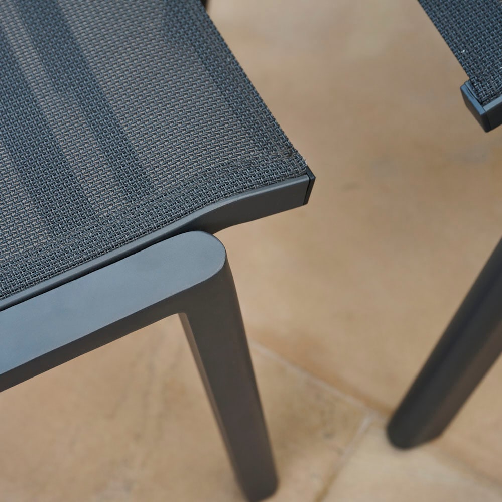 Siena Garden Hocker »BOLOGNA« Aluminiumgestell, Ranotex® Bezug, Dining Hocker anthrazit/grau