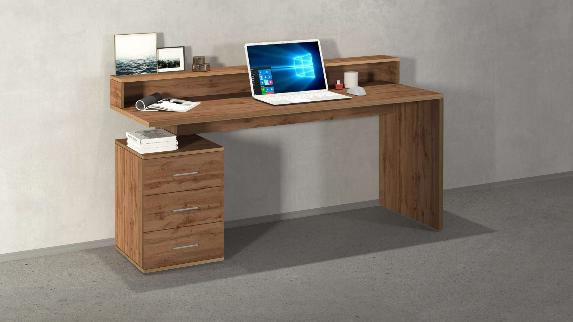 INOSIGN Schreibtisch »NEW SELINA«, mit Schreibtischaufsatz, hochwertiges ital. Design, Breite 160 cm