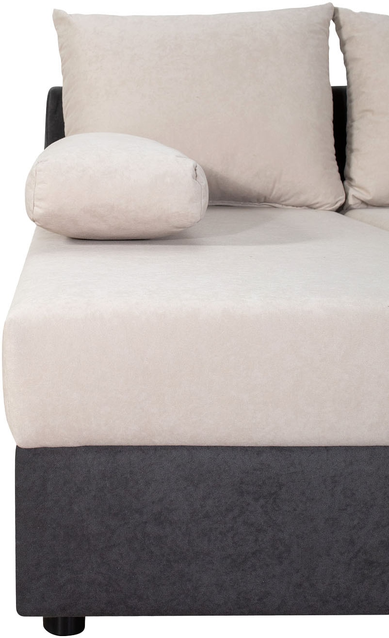 COLLECTION AB Wohnlandschaft »Pico U-Form, Breite 220, ohne Armlehne mit Schlaffunktion, Bettkasten«, Wohnlandschaft,2 X Ottomane,Polyätherschaum Polsterung