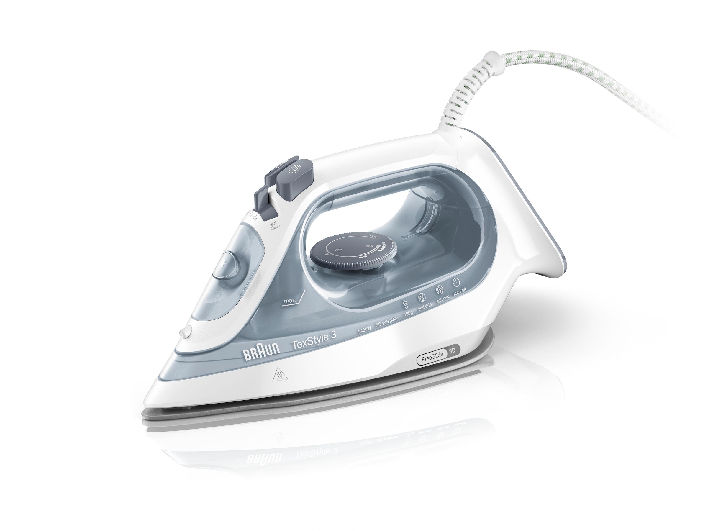 Braun Dampfbügeleisen "TexStyle 3 SI 3054 GY - 2.400 W, 180 g Dampfstoß, 27 günstig online kaufen
