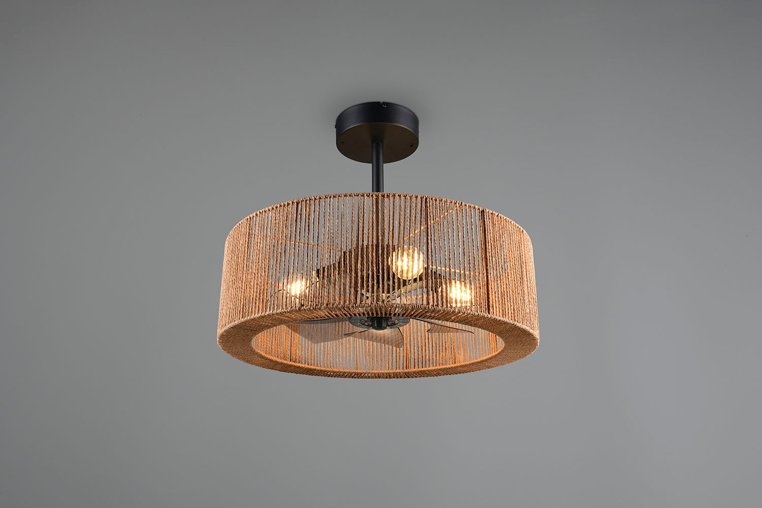 REALITY Leuchten Deckenleuchte »SMILLUM mit Ventilator, großer Deckenventilator mit Licht Ø 61cm« E27 1 Stk. warmweiß - kaltweiß exkl 4x E27 Leuchtmittel Ø 61cm Höhe 37-50cm, Vor- & Rücklauf Funktion