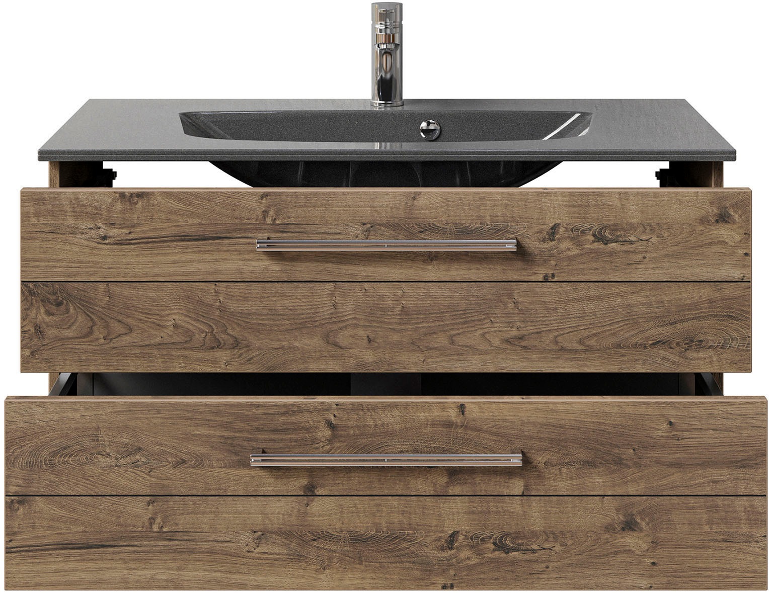 Thumbnail - Saphir Waschtisch "Serie 6025 Mineralmarmor-Waschtisch mit Unterschrank, 97 cm breit", Waschplatz mit 2 Schubladen, häng...