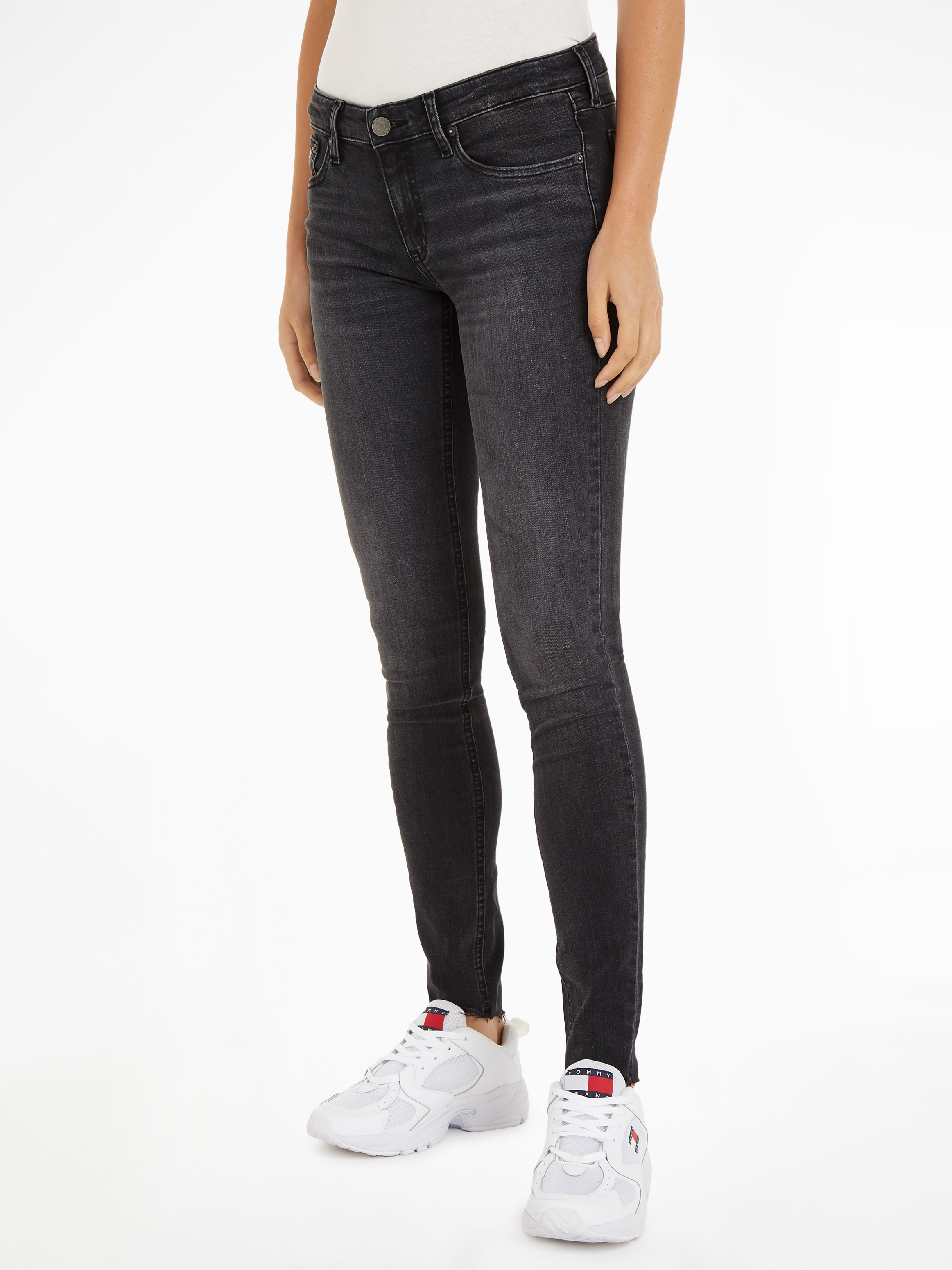 Tommy Jeans Slim-fit-Jeans »Skinny Jeans Marken Low Waist Mittlere Leibhöhe«, mit Faded-Out Effekten