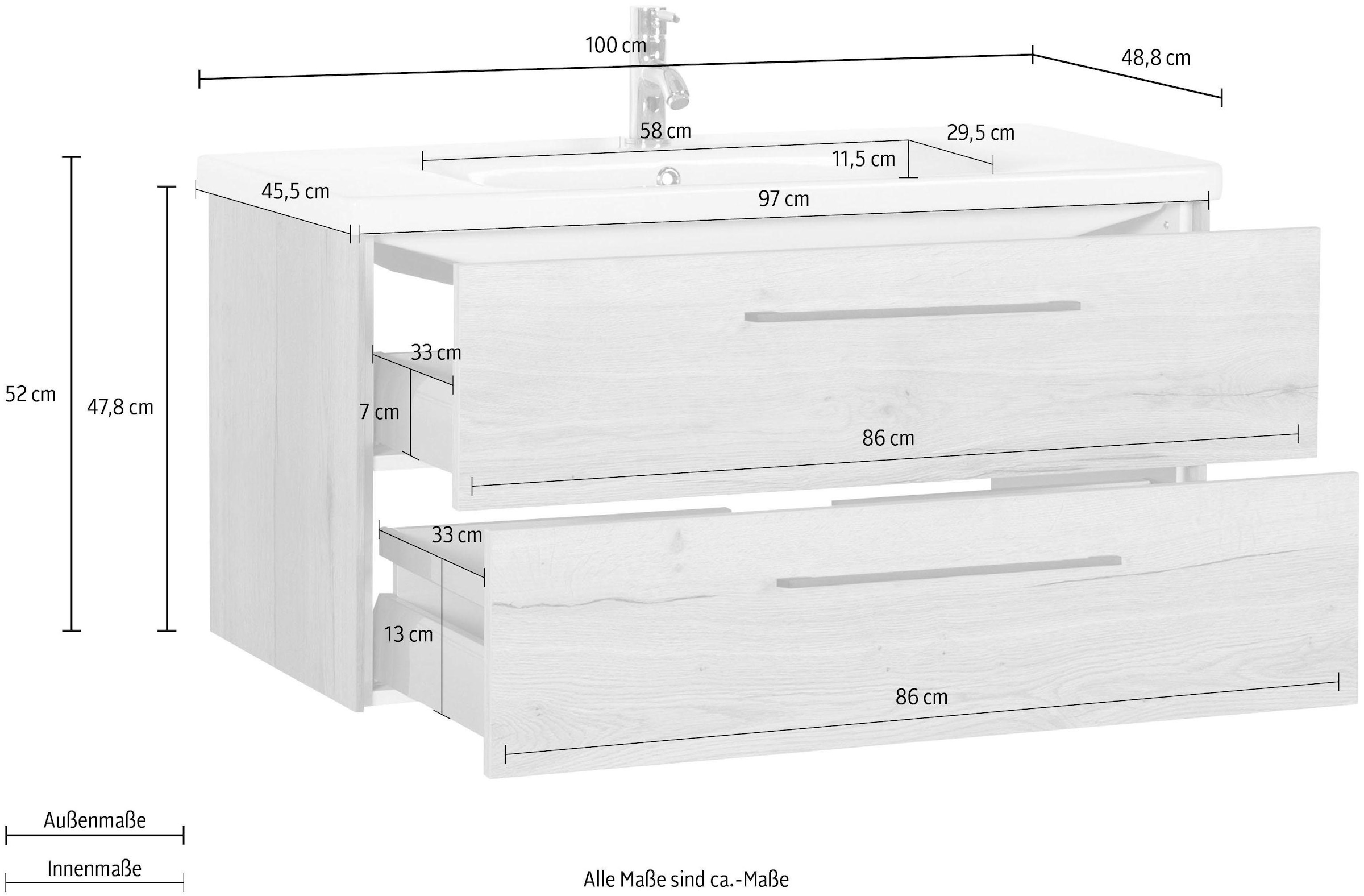 MARLIN Waschtisch »3400«, Breite 100 cm