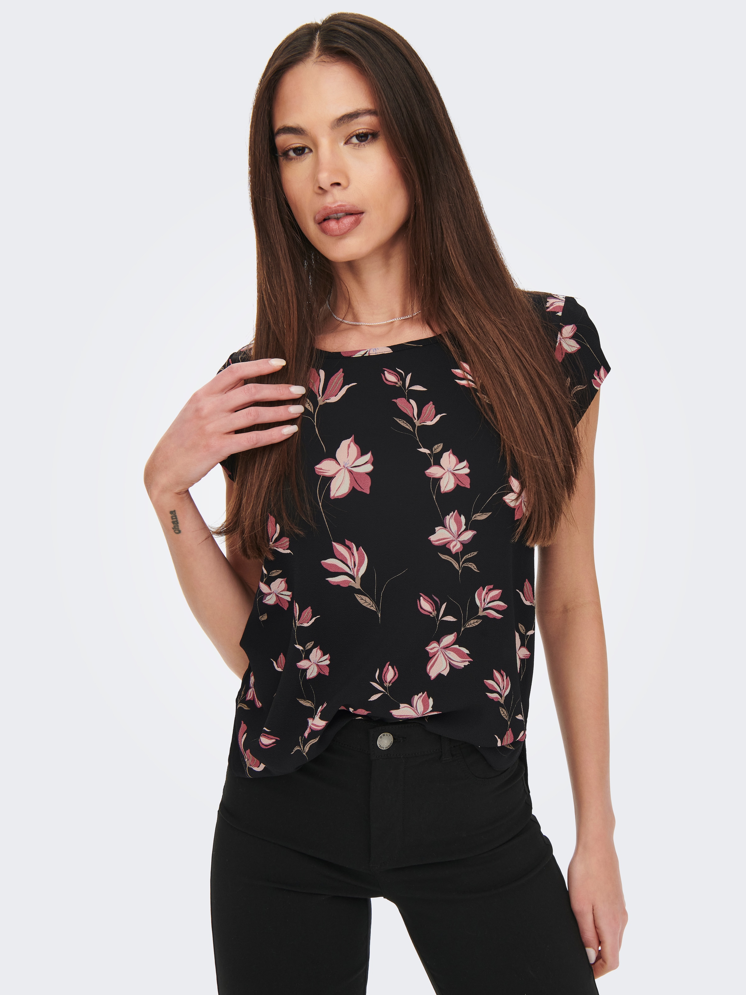 ONLY Shirtbluse "ONLVIC S/S AOP TOP NOOS PTM" mit Allover Druck günstig online kaufen