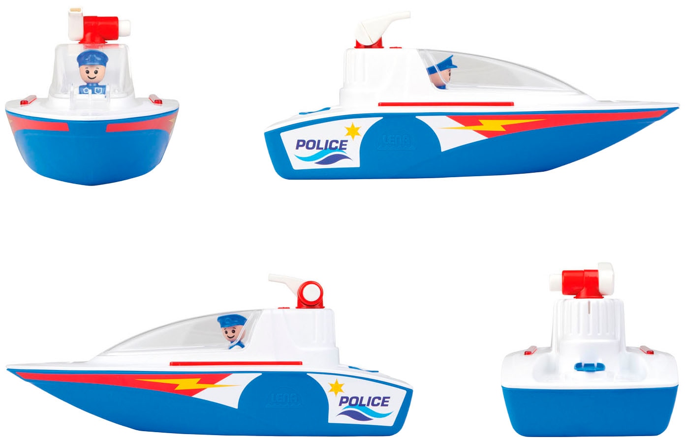 Lena® Spielzeug-Boot »Boazz Polizeiboot« inklusive Spielfigur, Made in Europe