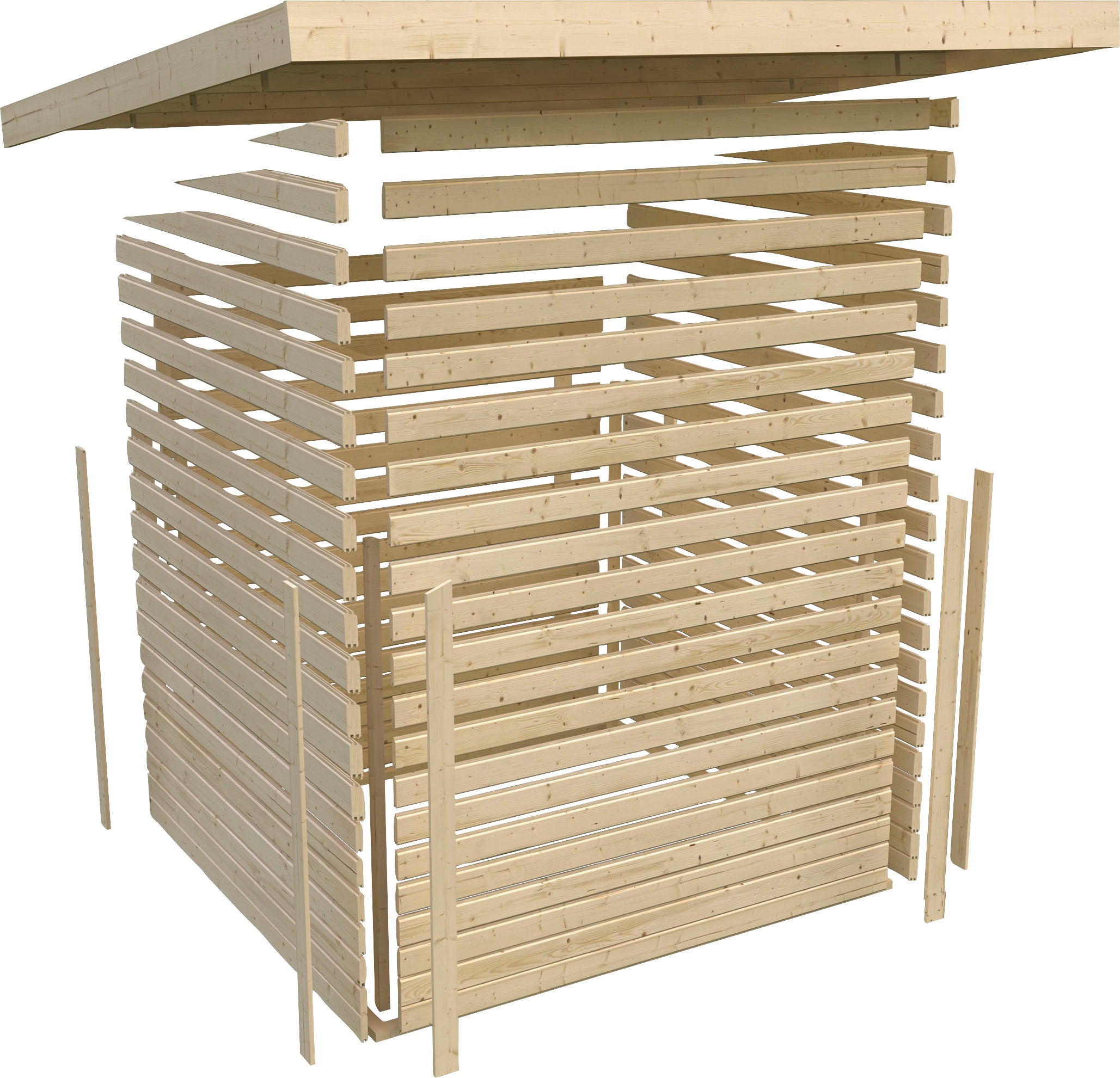 KONIFERA Saunahaus »Hagen«, terragrau, mit Ofen 9 KW externe Strg easy