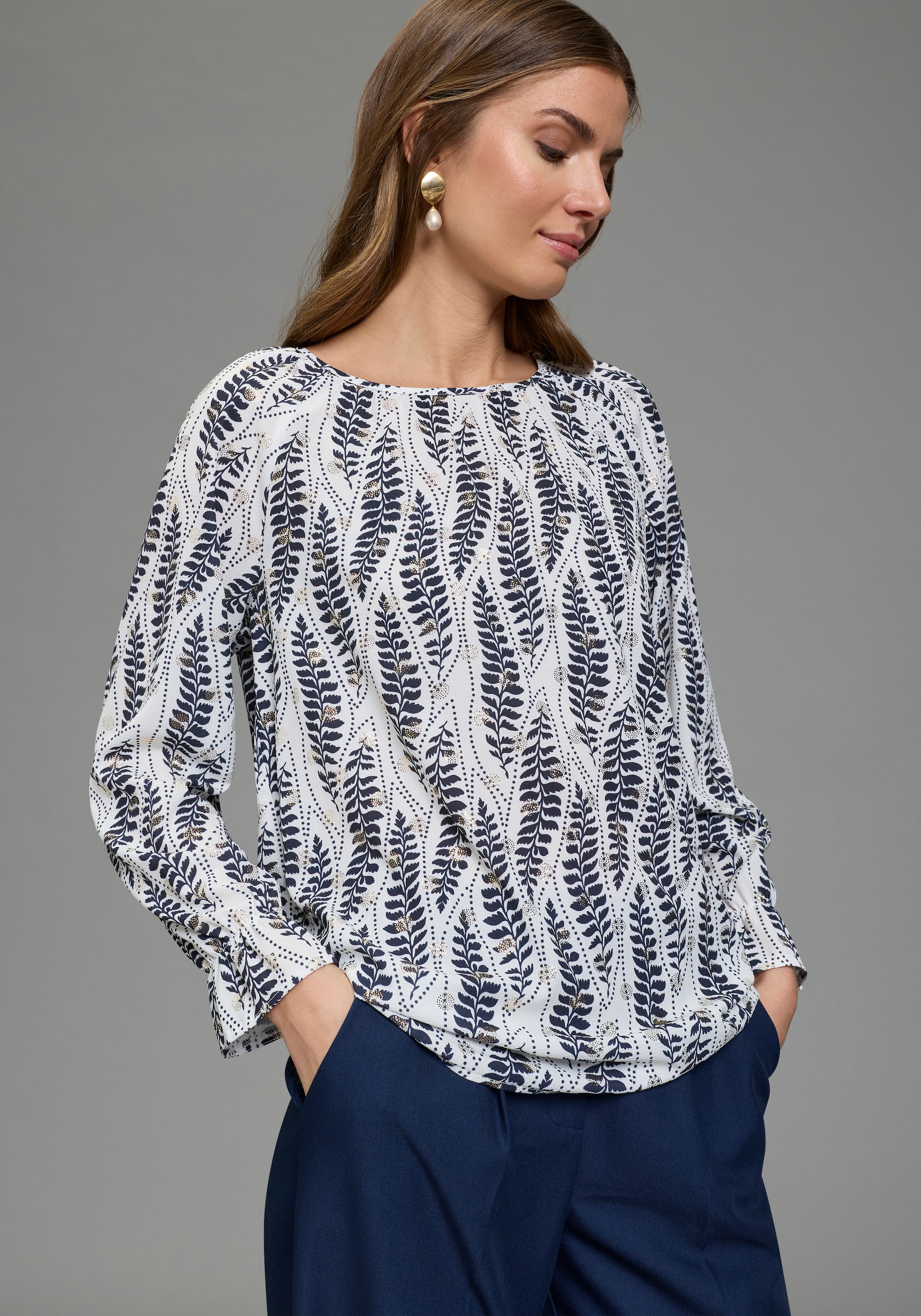 Laura Scott Schlupfbluse im femininen Look, bedruckt mit kleinen, goldfarbe günstig online kaufen