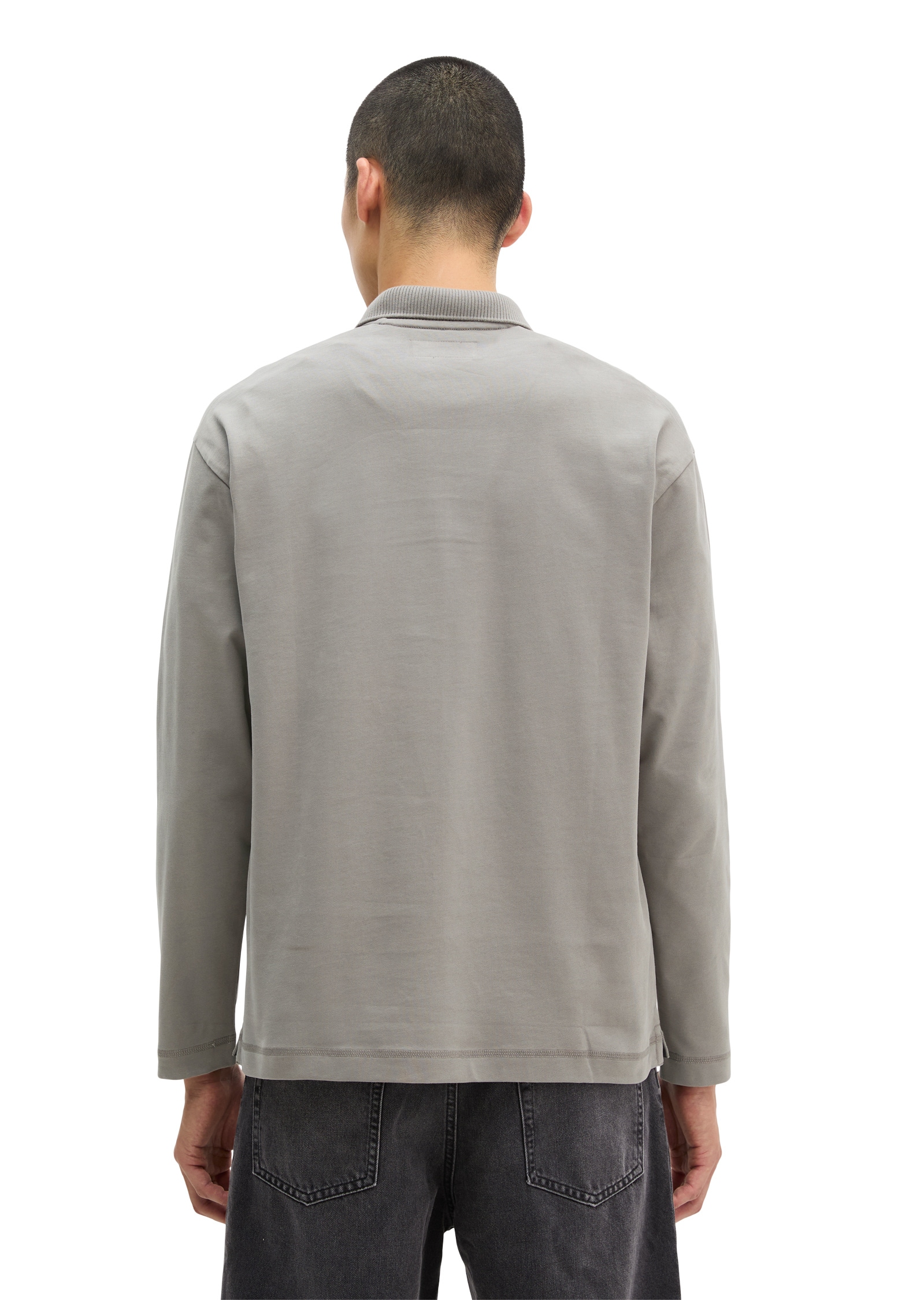 Marc O'Polo Langarm-Poloshirt »aus schwerem Bio-Baumwoll-Jersey«