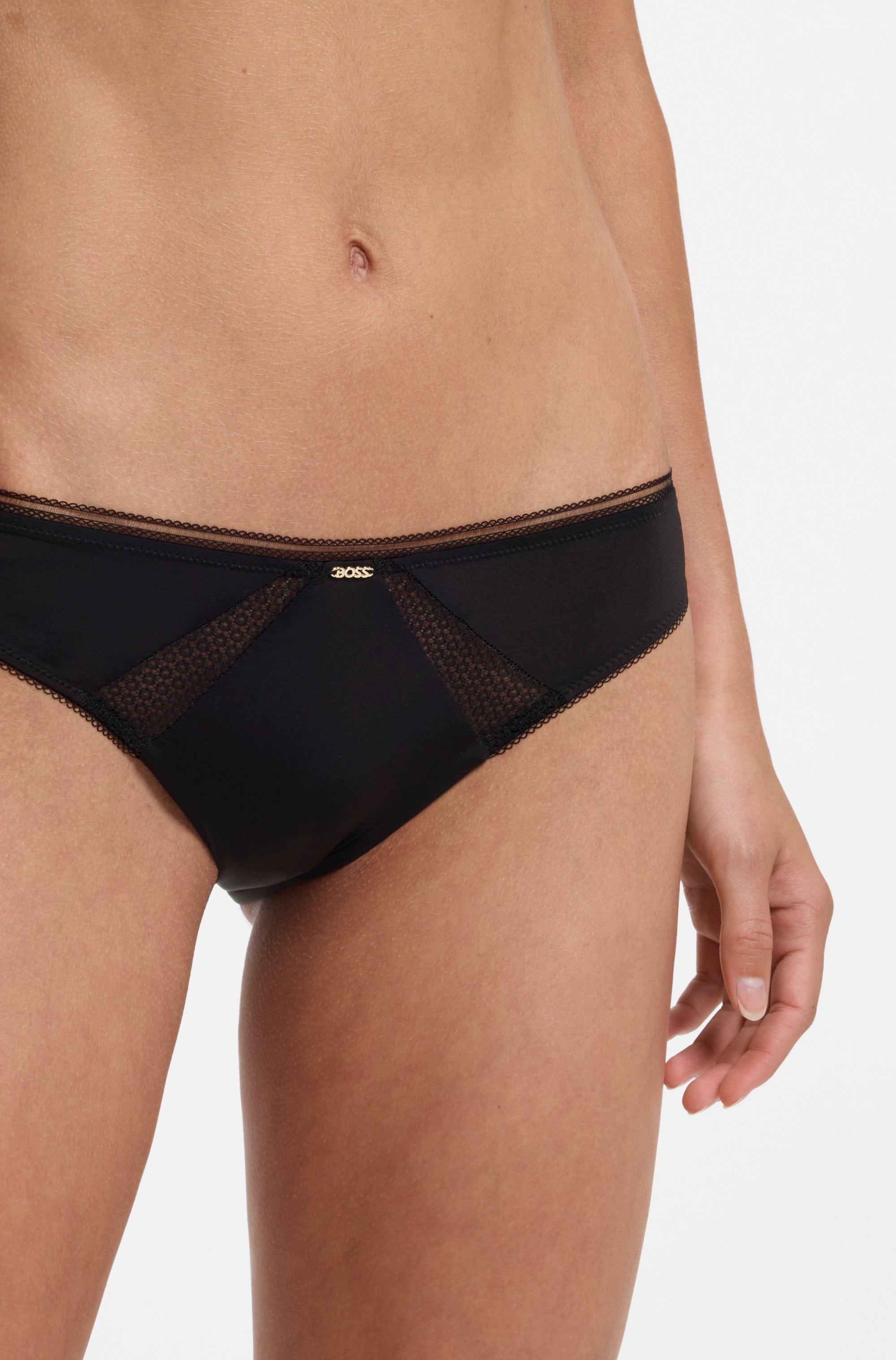 BOSS Slip "BRIEF B.PURE" mit Spitzeneinsatz