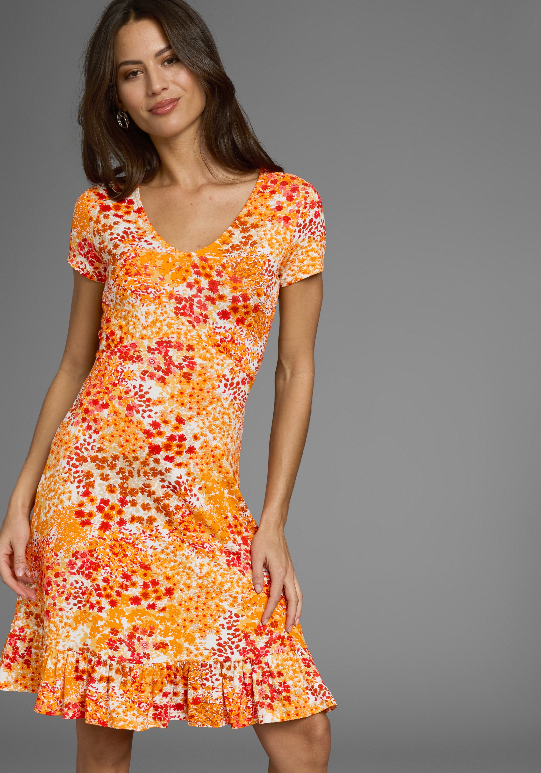 Laura Scott Sommerkleid im Skaterstil, mit floralem Alloverdruck, aus Visko günstig online kaufen