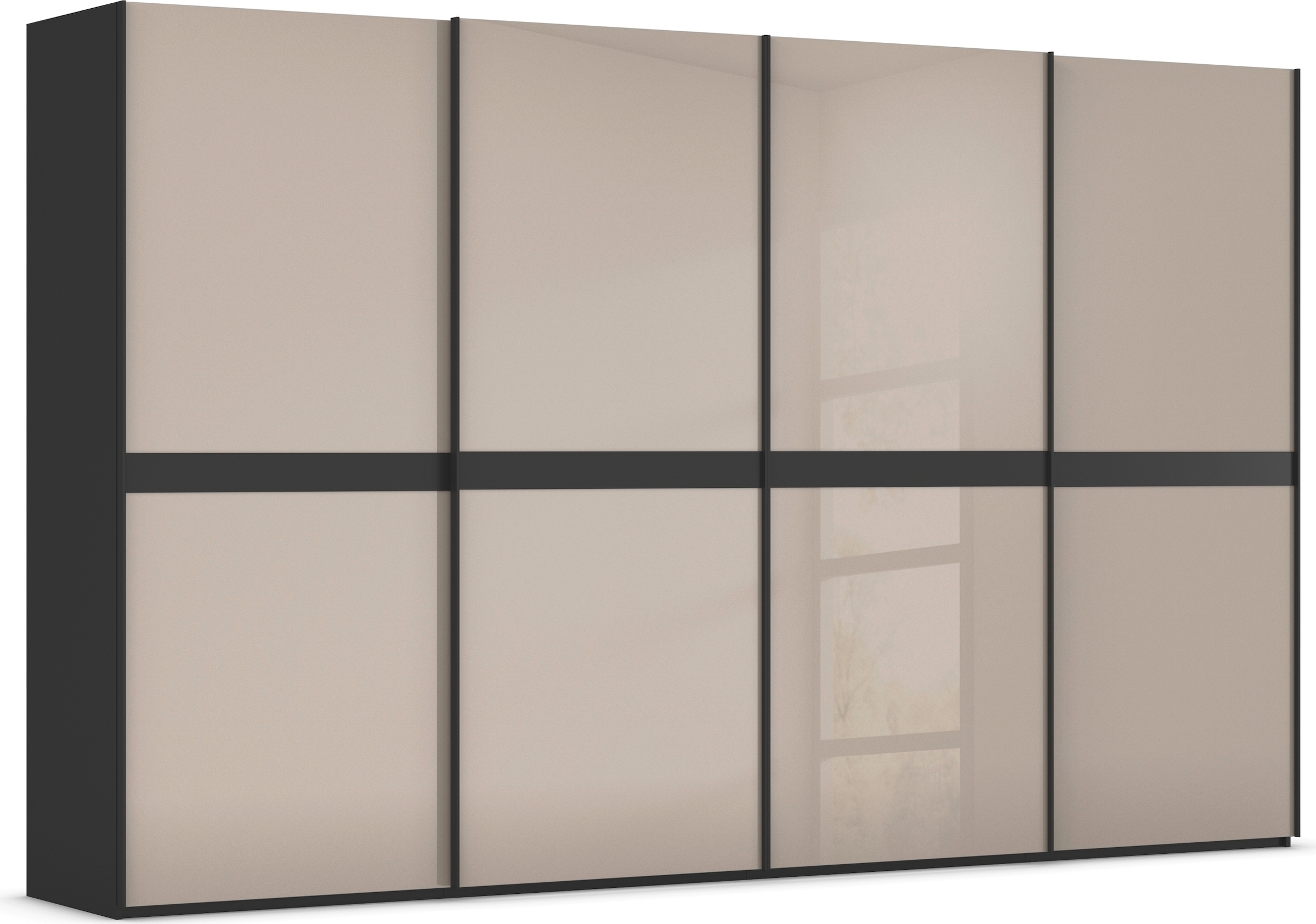 rauch "Kleiderschrank Schrank Garderobe Schlafzimmerschrank SCALE-LINE" edle Optik mit Bauchbinde in Korpusfarbe mit Glasfront MADE IN GERMANY