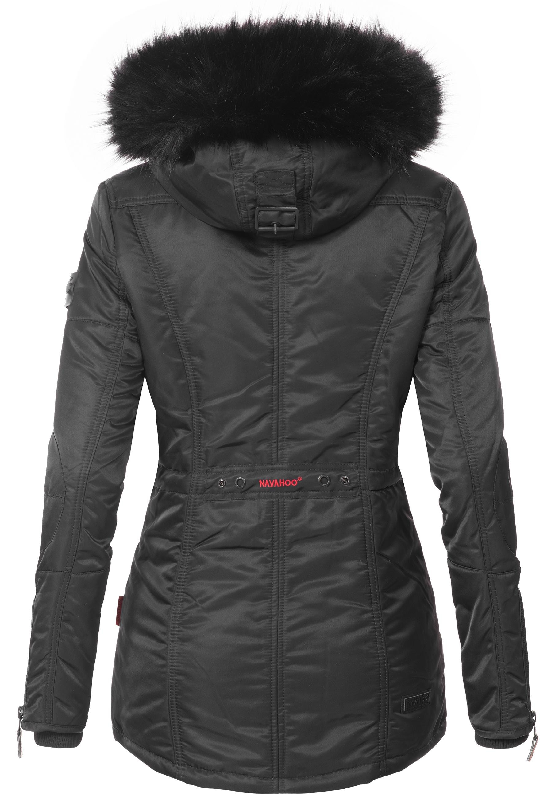 Navahoo Steppmantel »Schätzchen«, warmer Winterparka mit Kunstfellkapuze